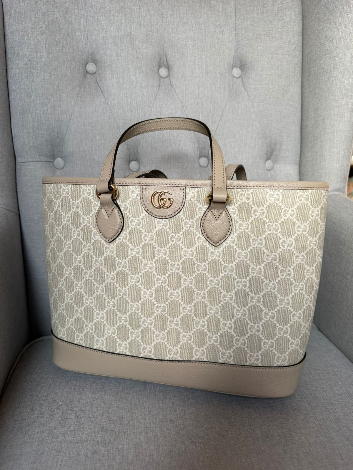Gucci Ophidia Small Tote Bag – Beige and  Cream – Brand New