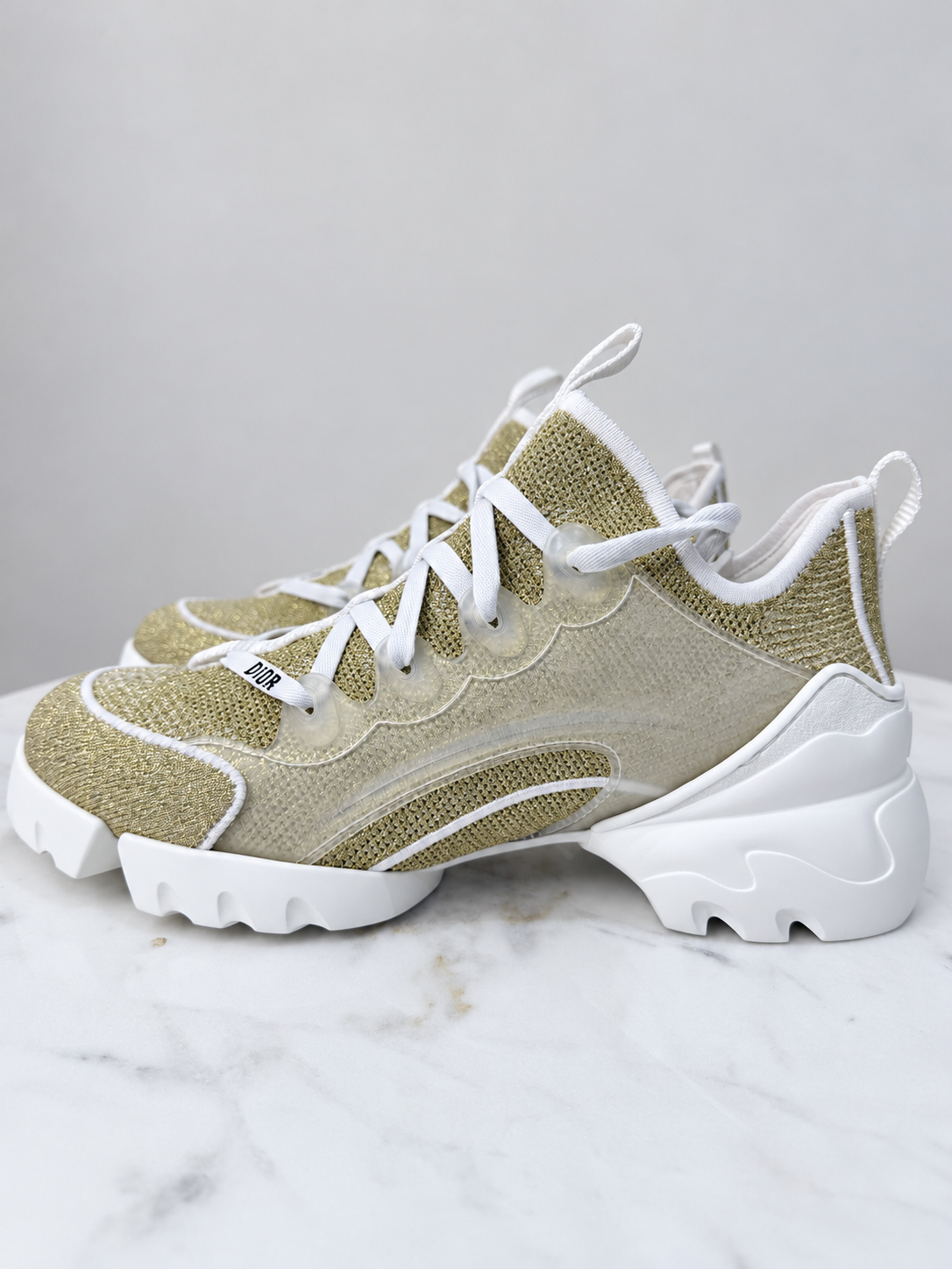 Dior D-Connect Trainers – Gold & White – EU 37 – Brand New in Box
