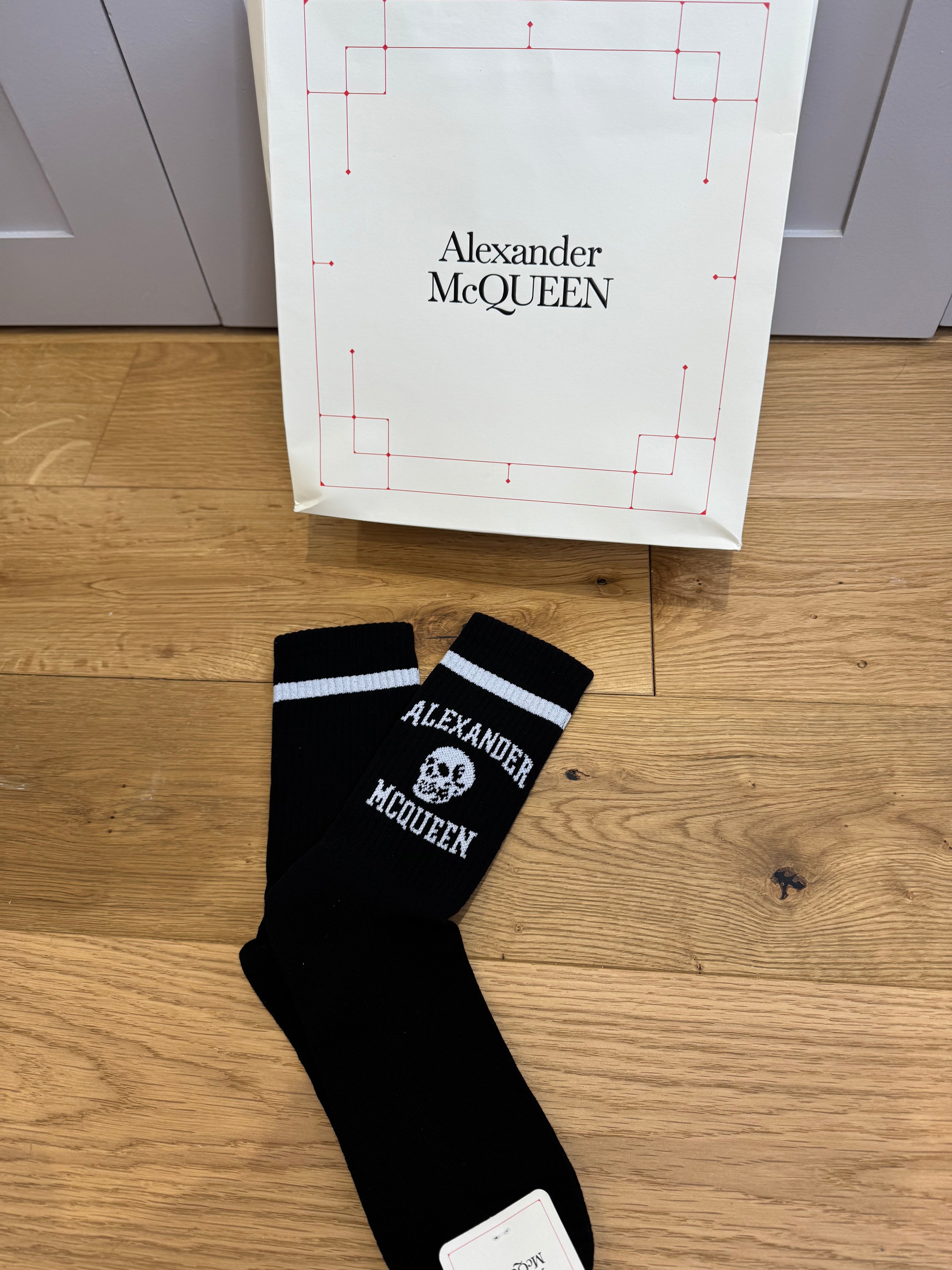 Alexander McQueen Skull Motif Socks Black Size Medium