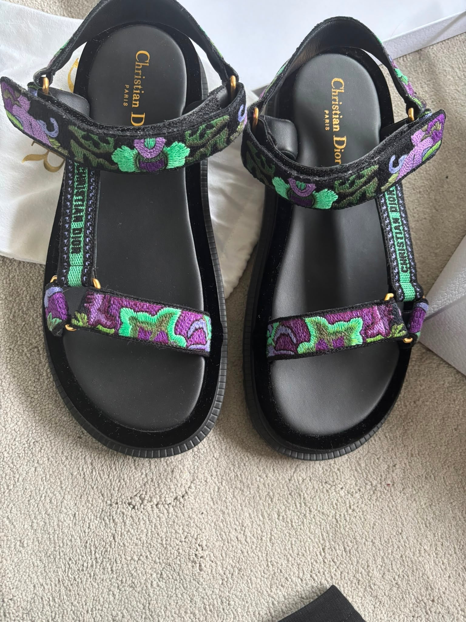 Christian Dior floral sandals