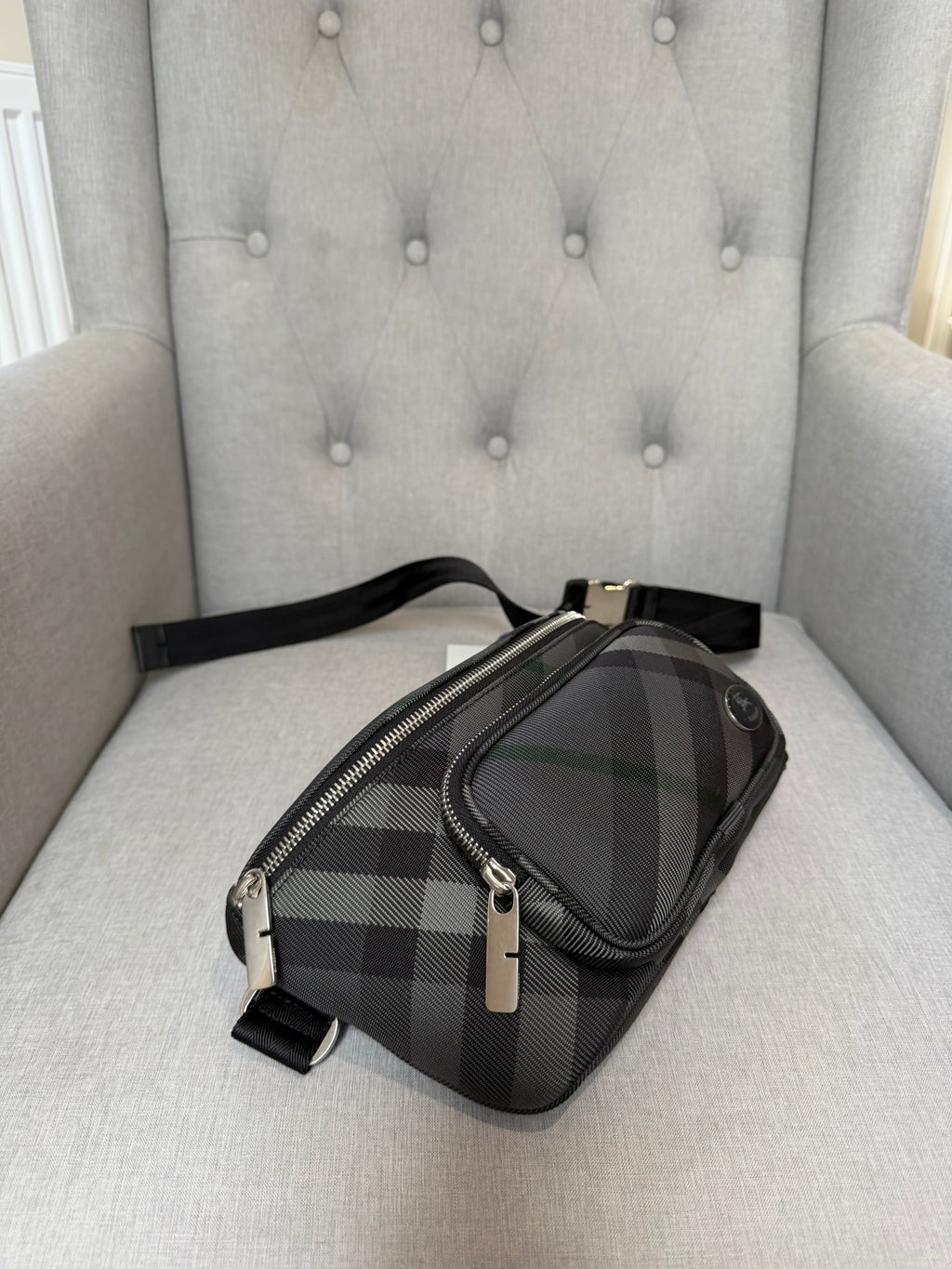 Burberry Men’s Check Belt Bag - Brand New