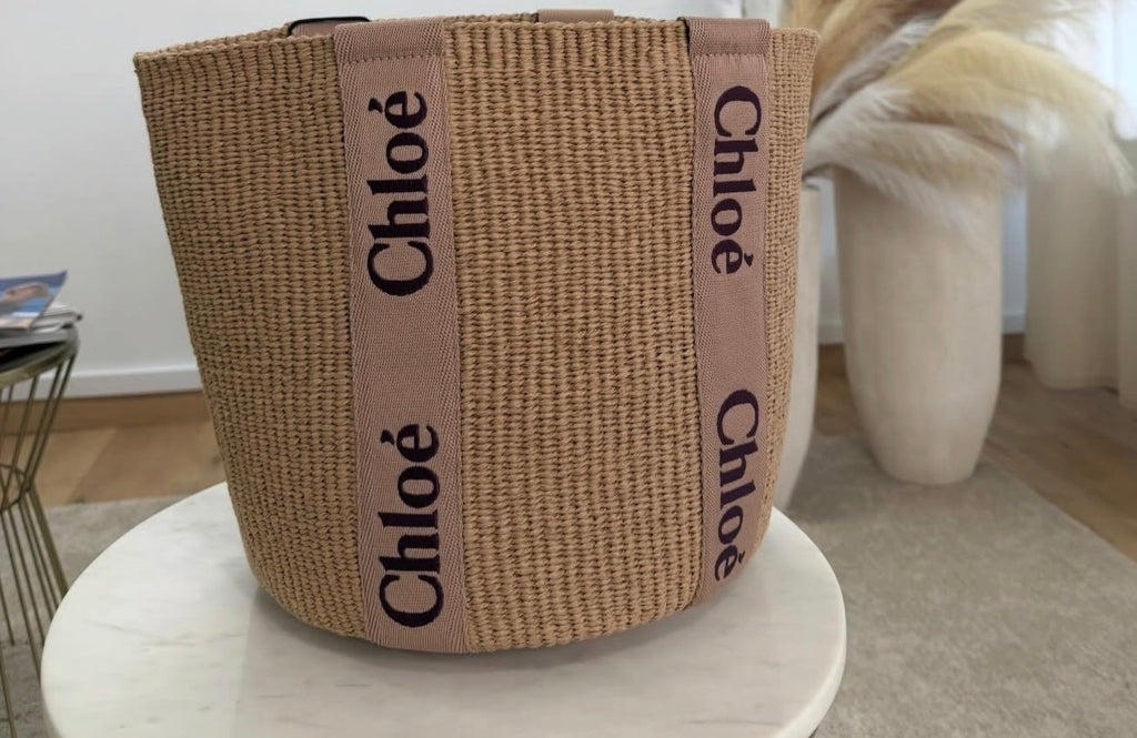 Chloe woody basket bag tan rose