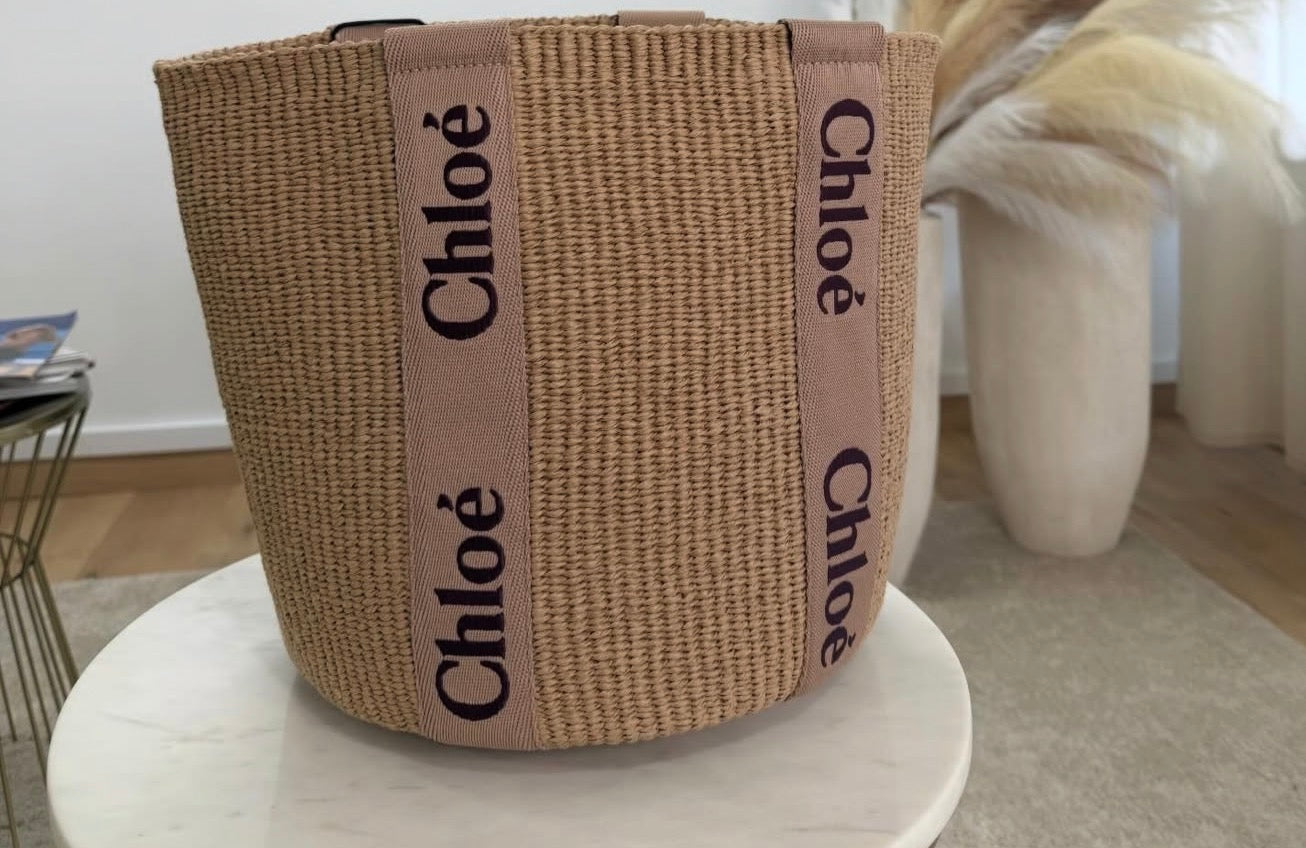 Chloe woody basket bag tan rose