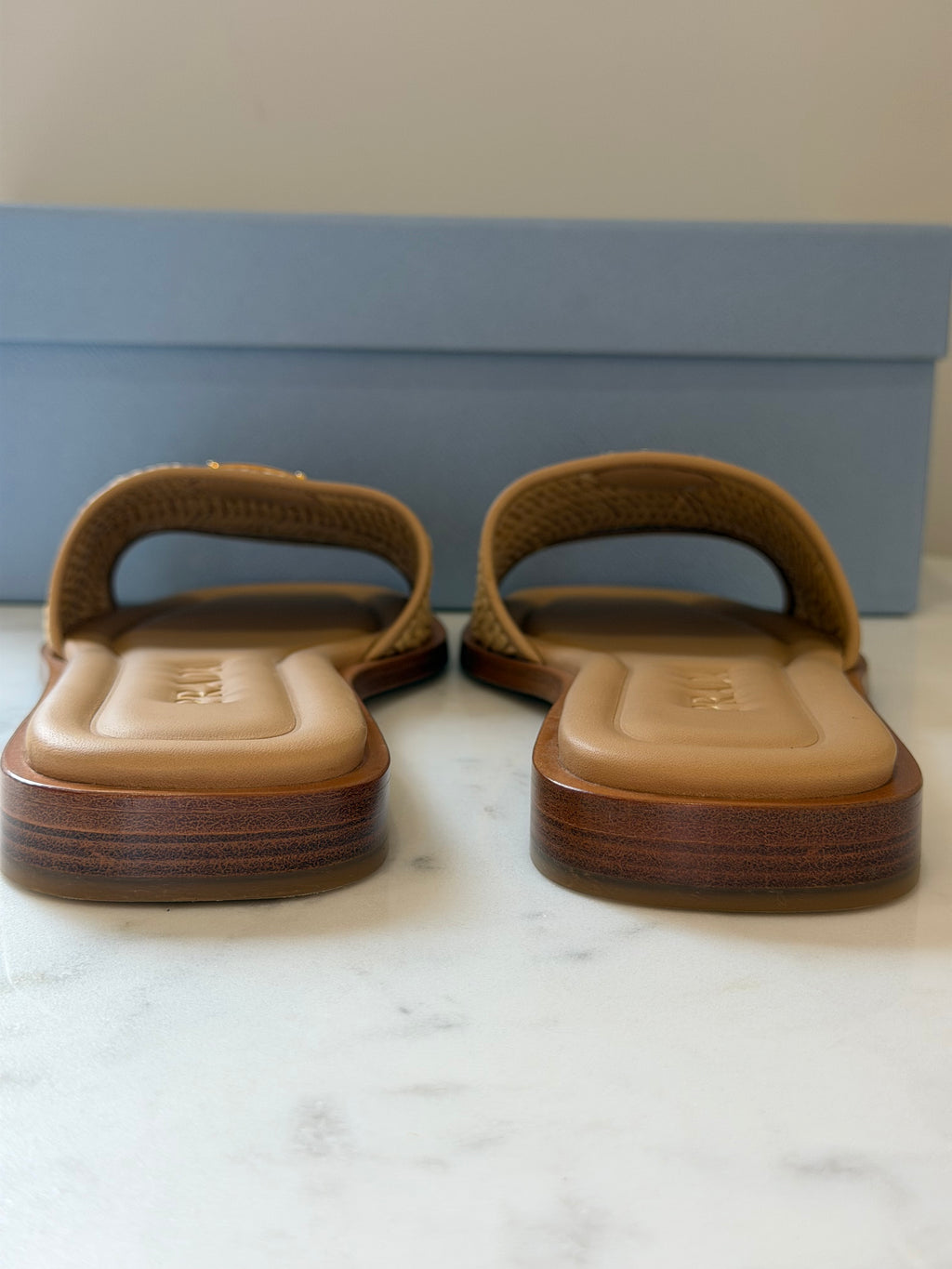 Prada Women’s Raffia Slides - Brand New 37.5