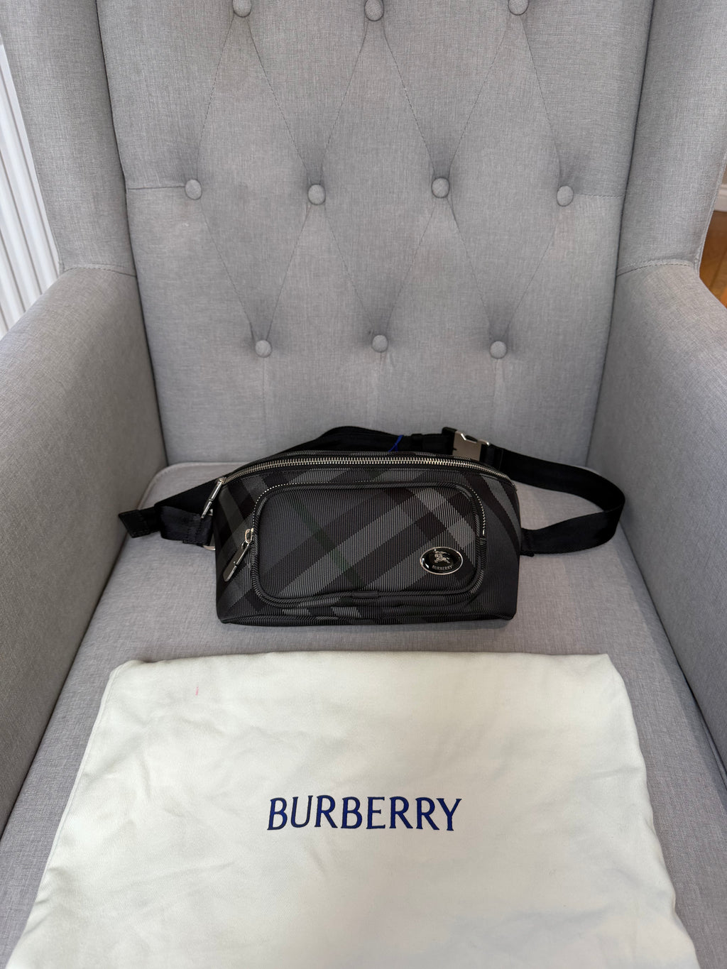 Burberry Men’s Check Belt Bag - Brand New