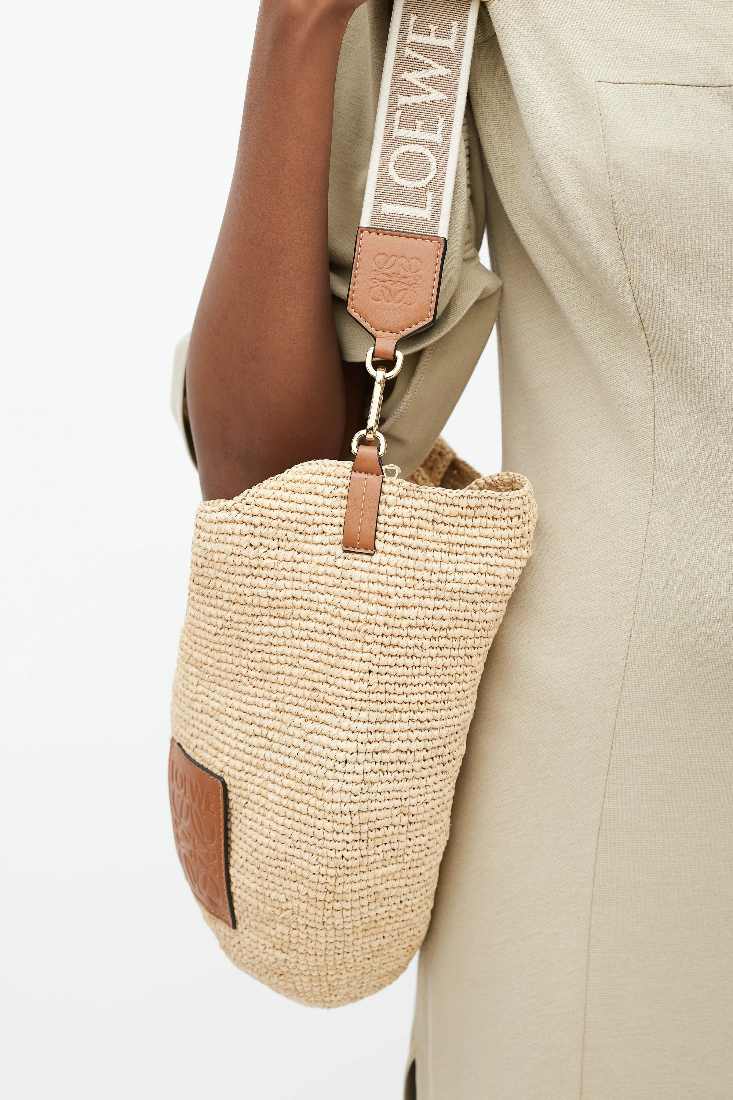Loewe mini slit raffia beach summer bag