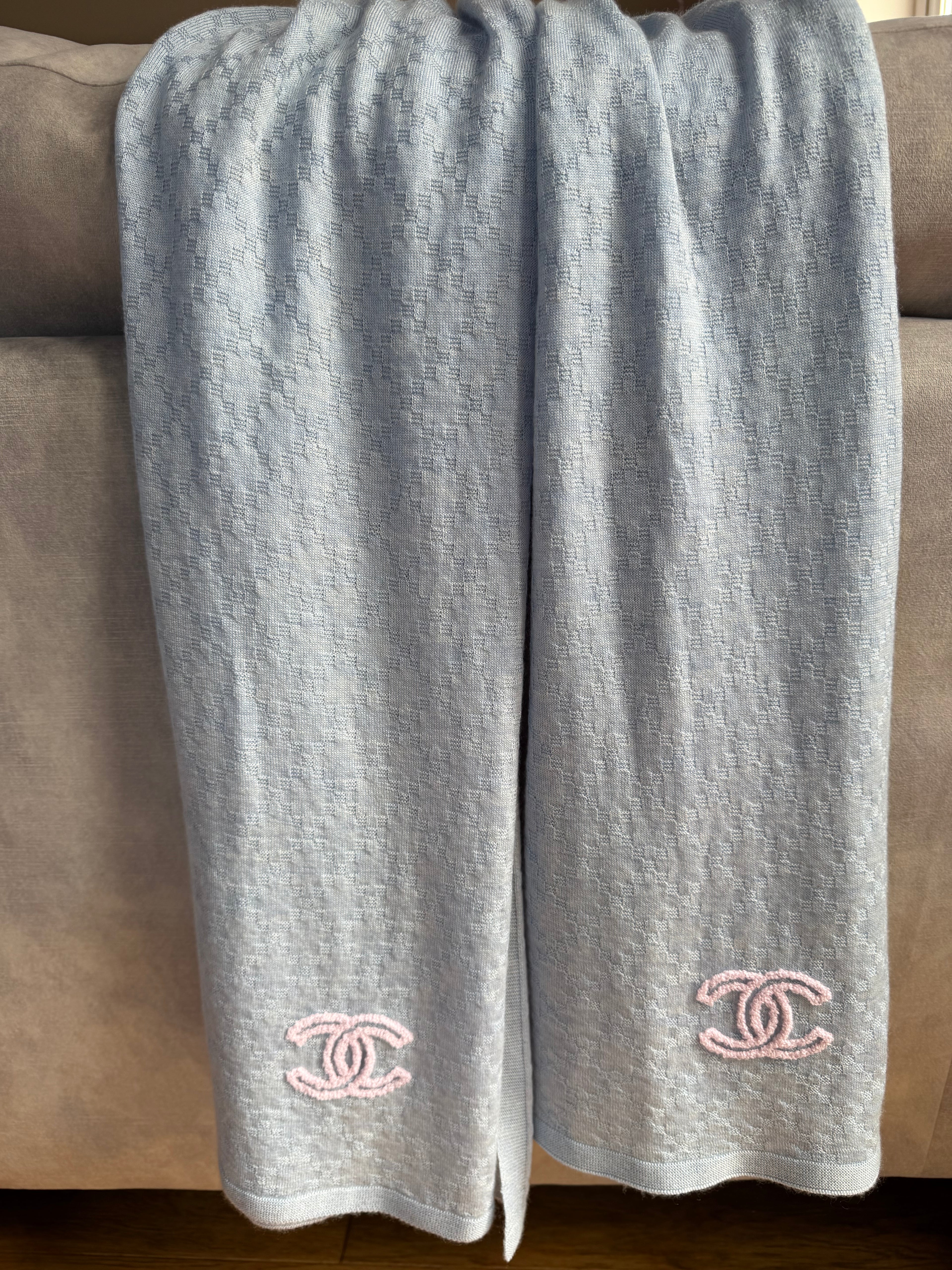 Chanel light blue scarf