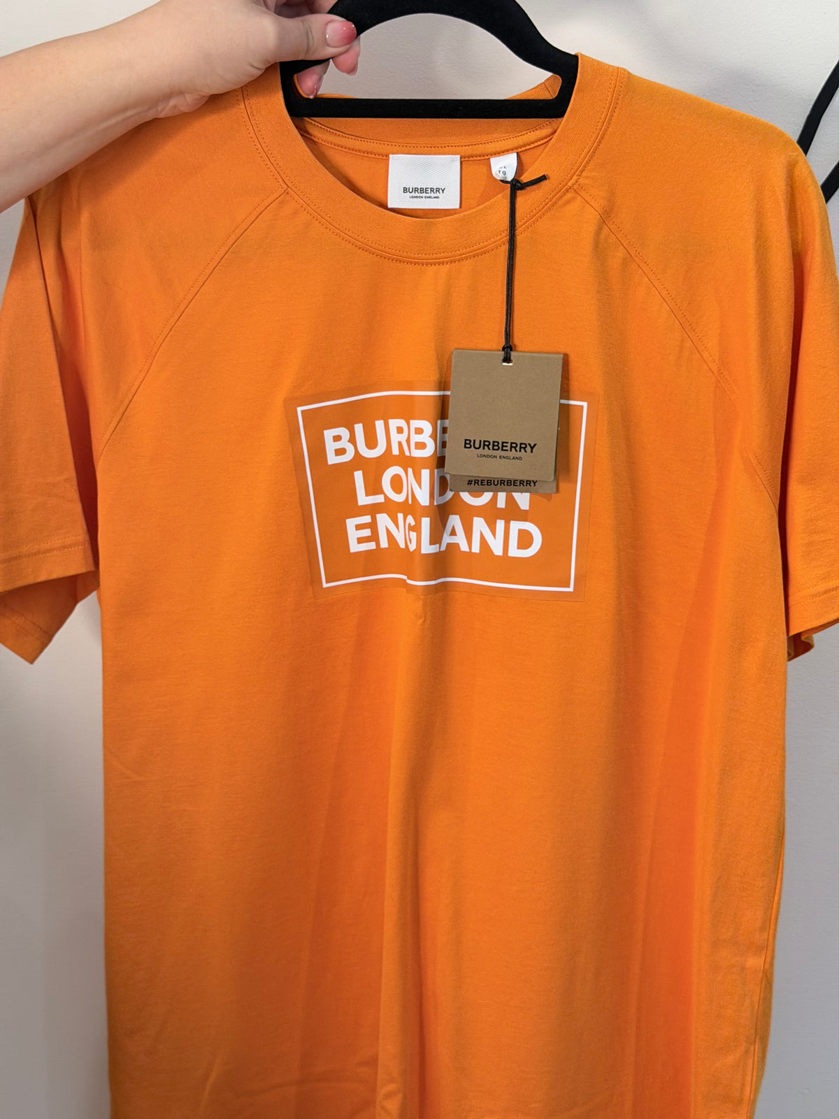 Burberry Margot Logo T-Shirt – Bright Orange – XL – Brand New with Tags