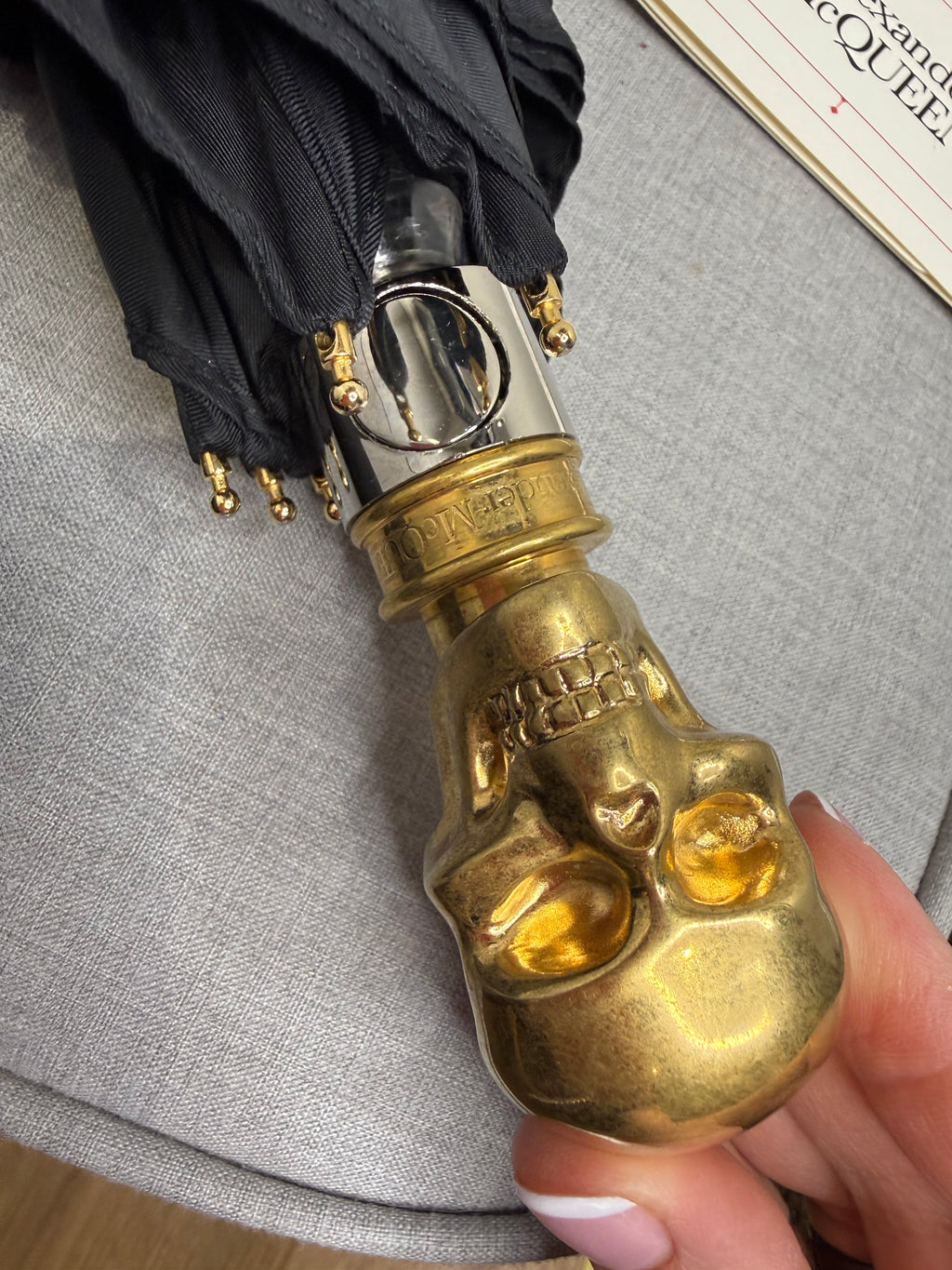 Alexander Mcqueen Automatic Skull Handle Umbrella - Brand New in Box
