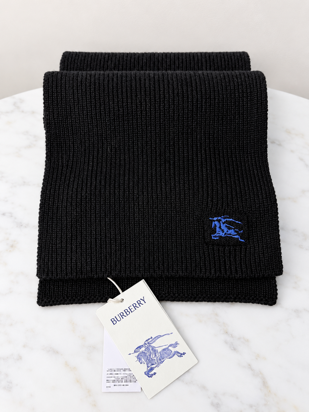 Burberry black knotted cashmere scarf unisex brand new with tags 