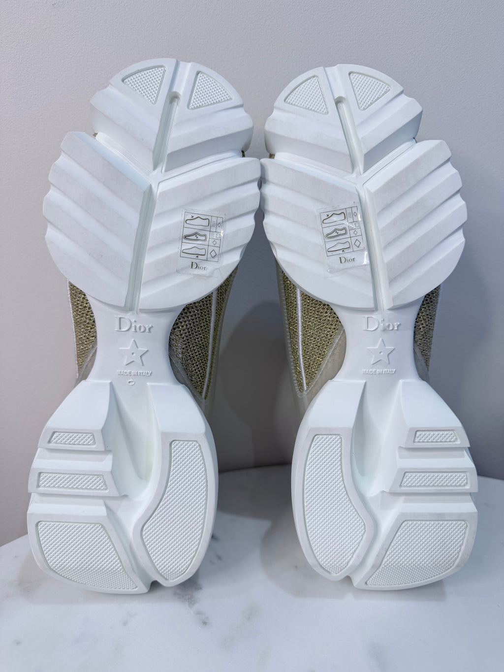 Dior D-Connect Trainers – Gold & White – EU 37 – Brand New in Box