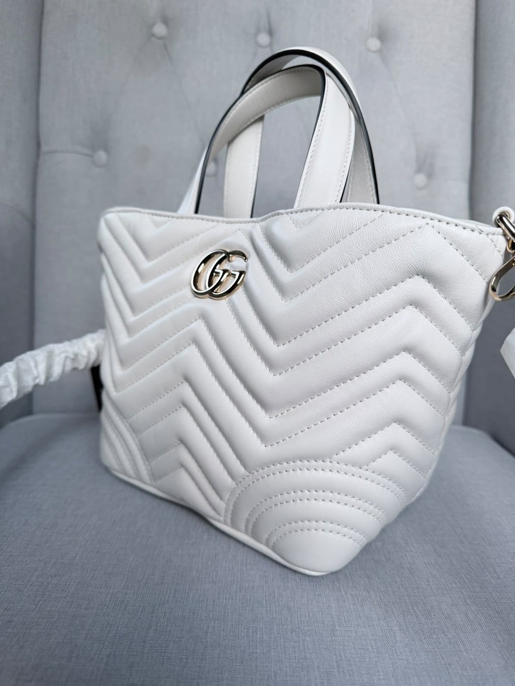 Gucci GG Marmont Small Tote Bag – Ivory – Brand New