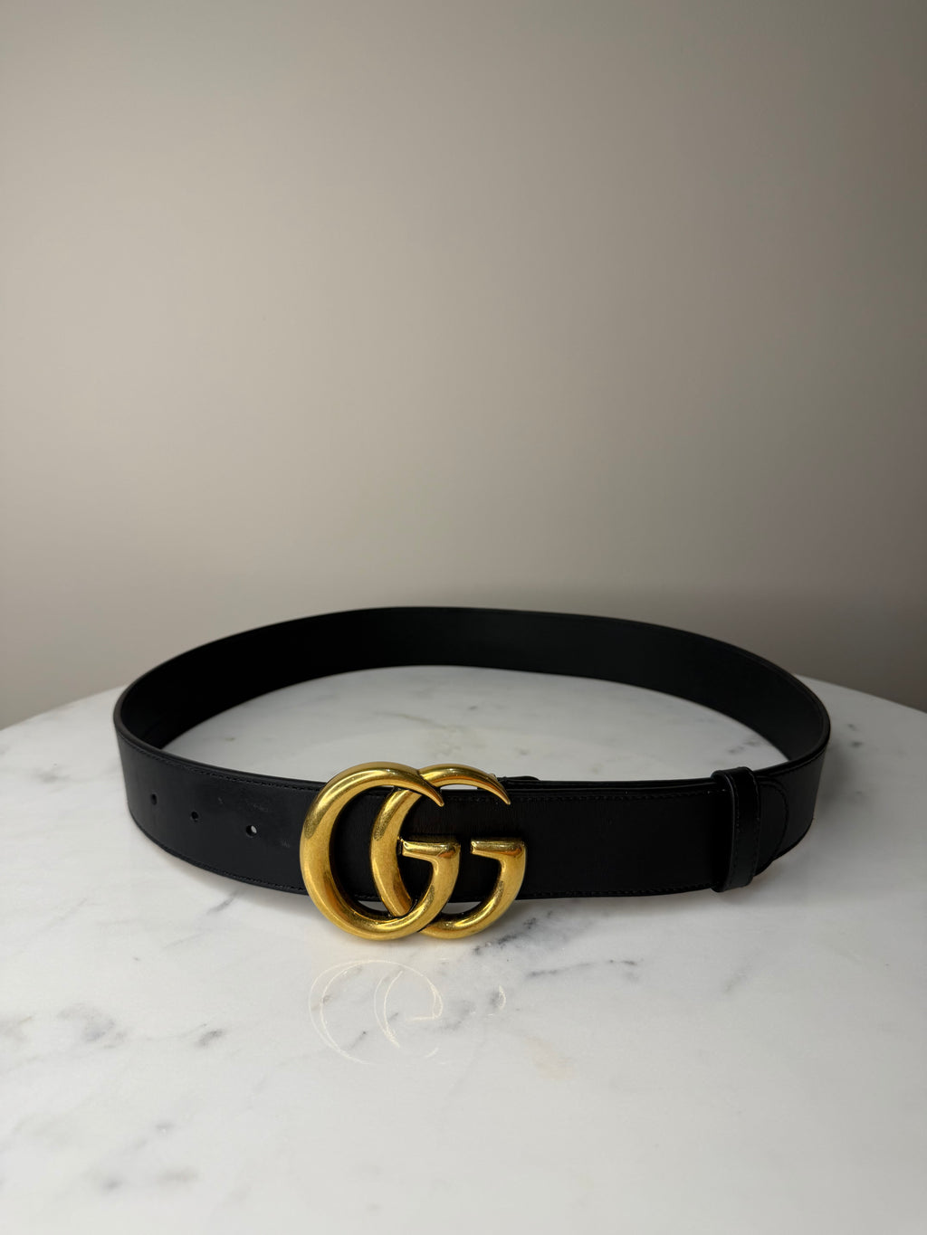 Gucci GG Marmont Black Leather Belt Size 85 - Pre owned