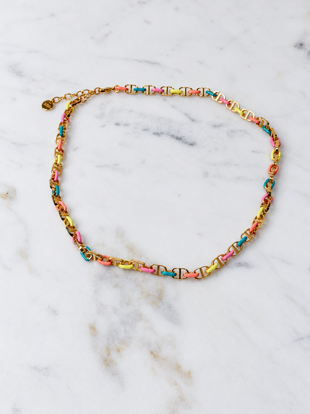 Christian Dior Multicolour Chain Necklace – Gold-Tone – Brand New with Tag