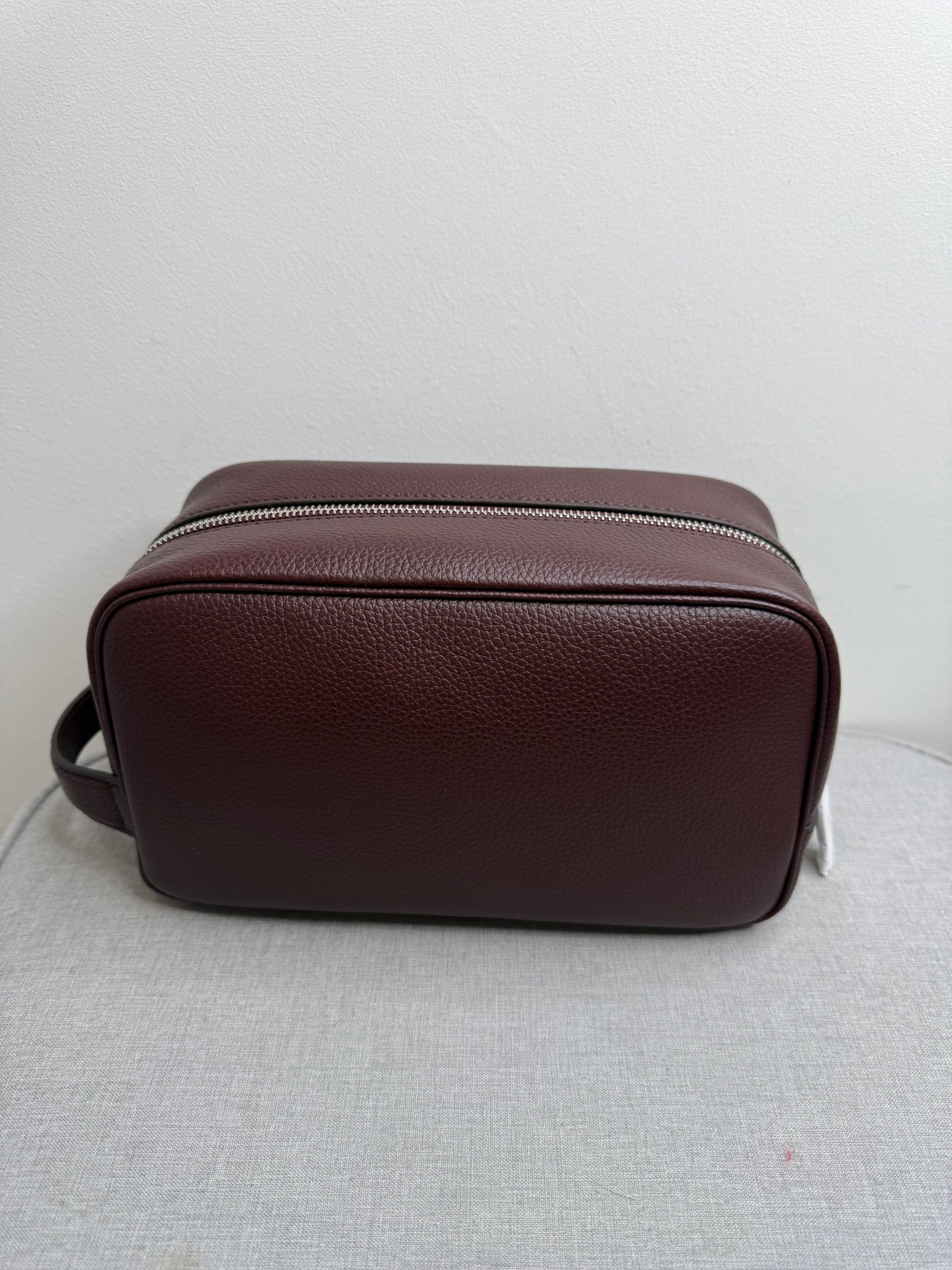 New Mulberry Heritage Unisex Oxblood Leather Washbag