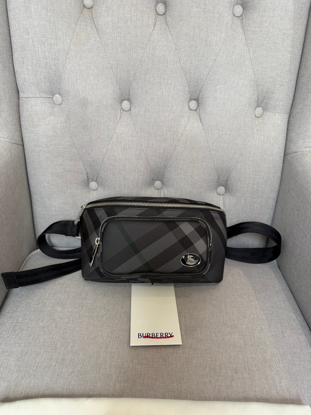 Burberry Men’s Check Belt Bag - Brand New