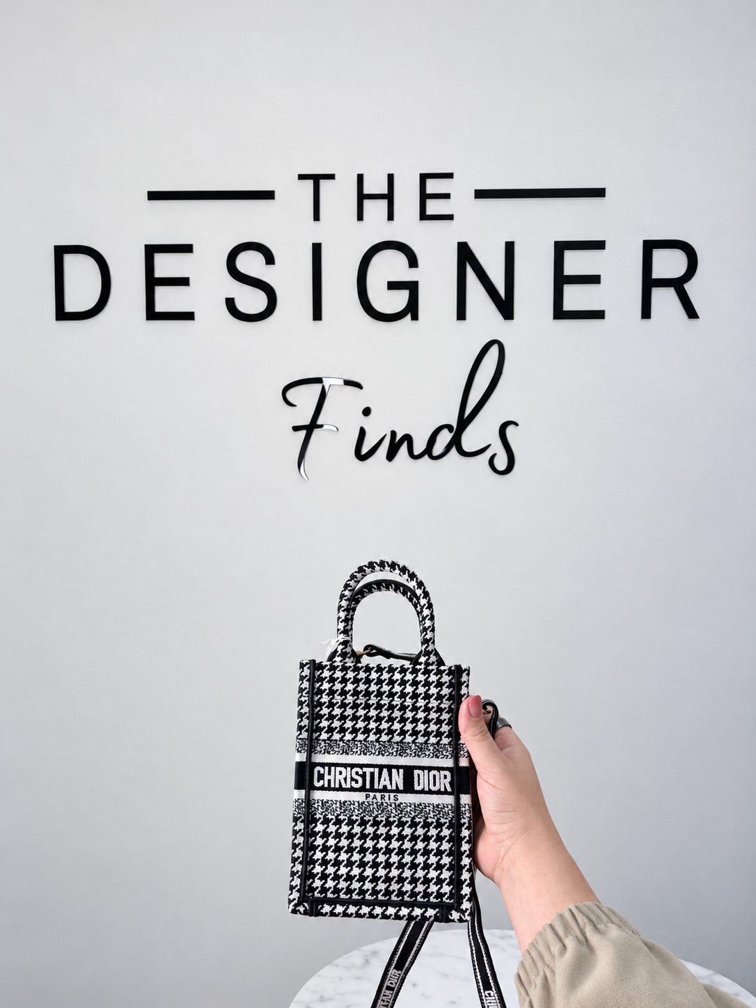 Christian dion black and white bag mini book tote 