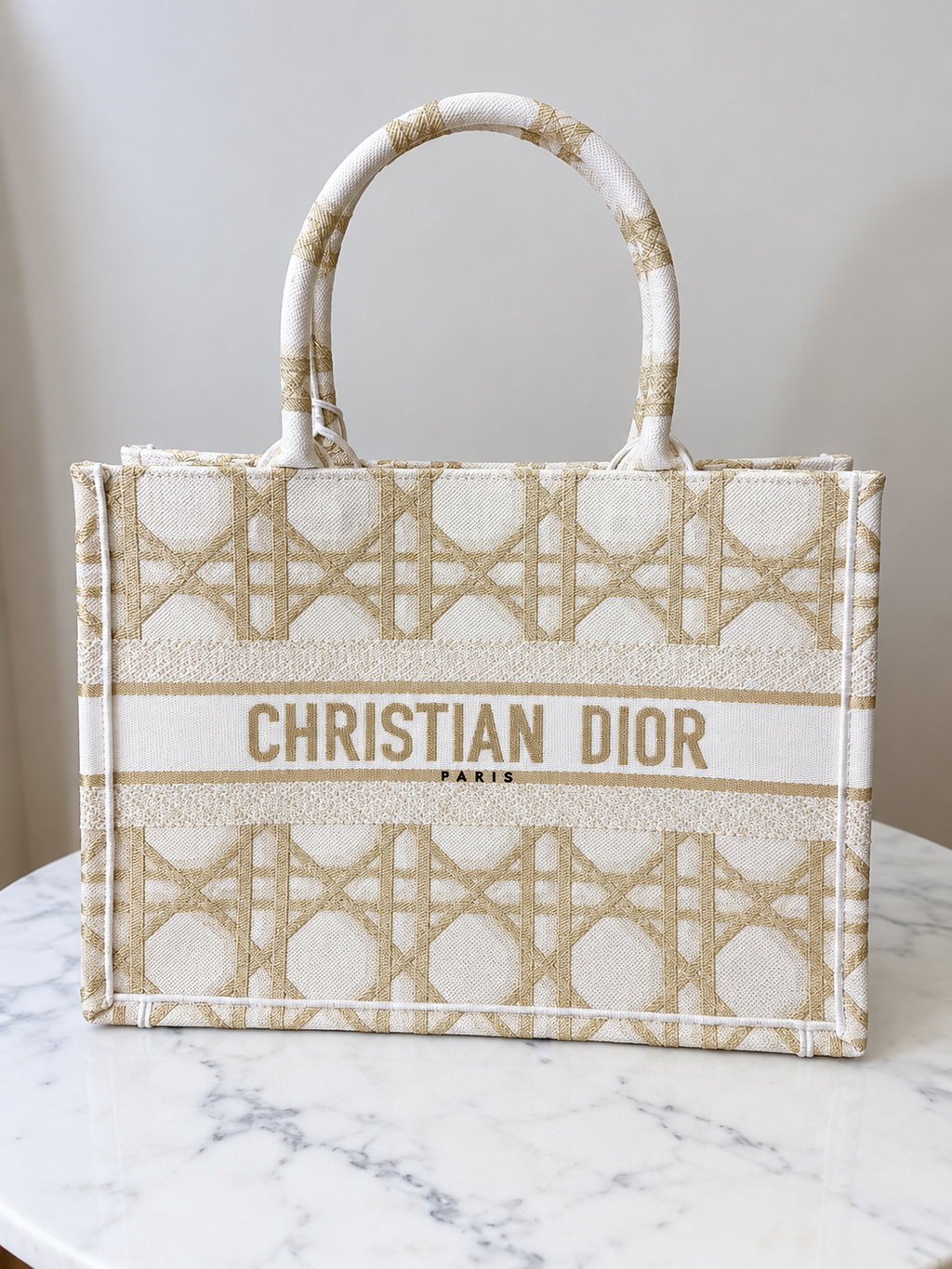 Christian Dior medium book tote front view 