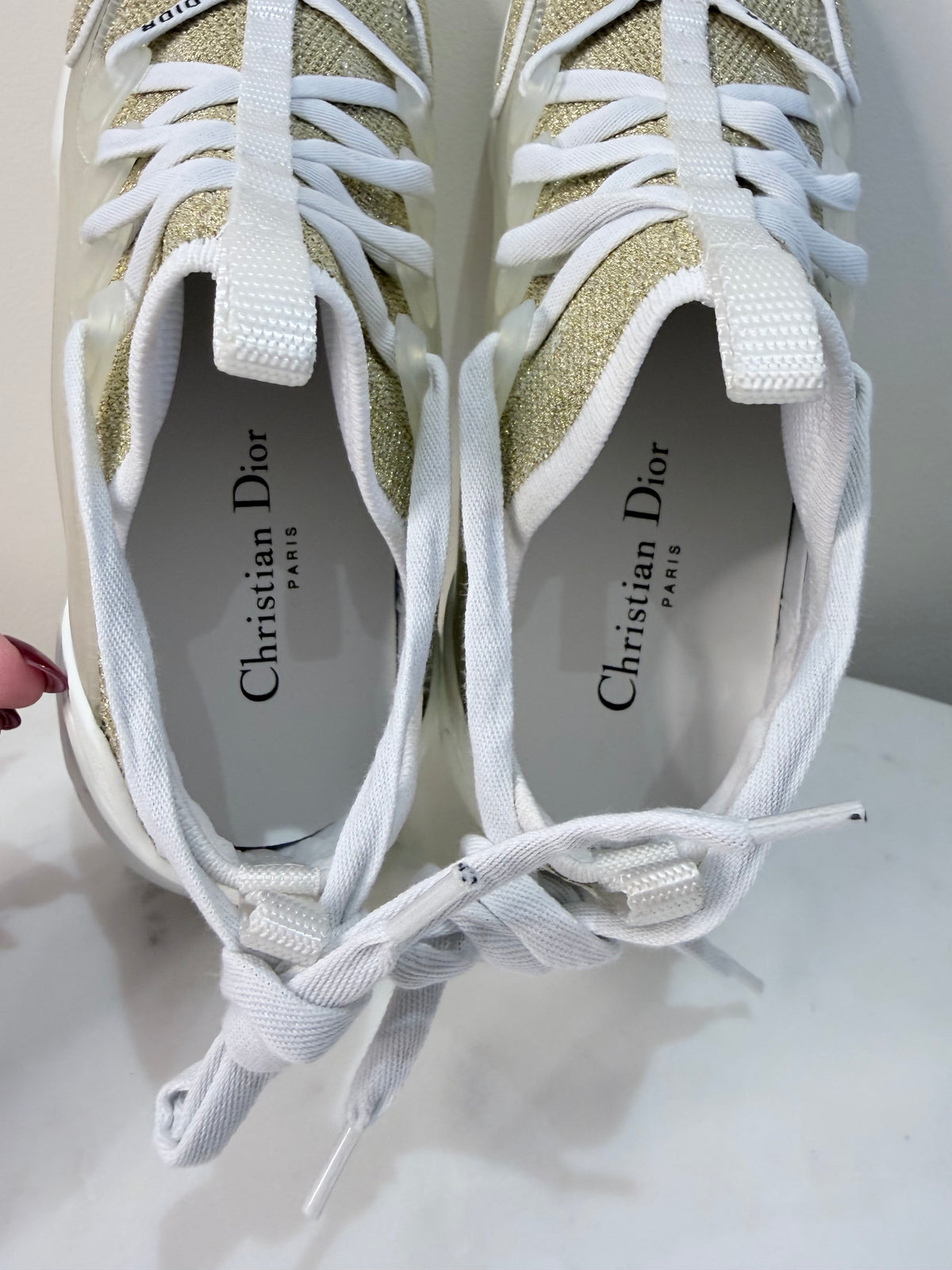 Dior D-Connect Trainers – Gold & White – EU 37 – Brand New in Box