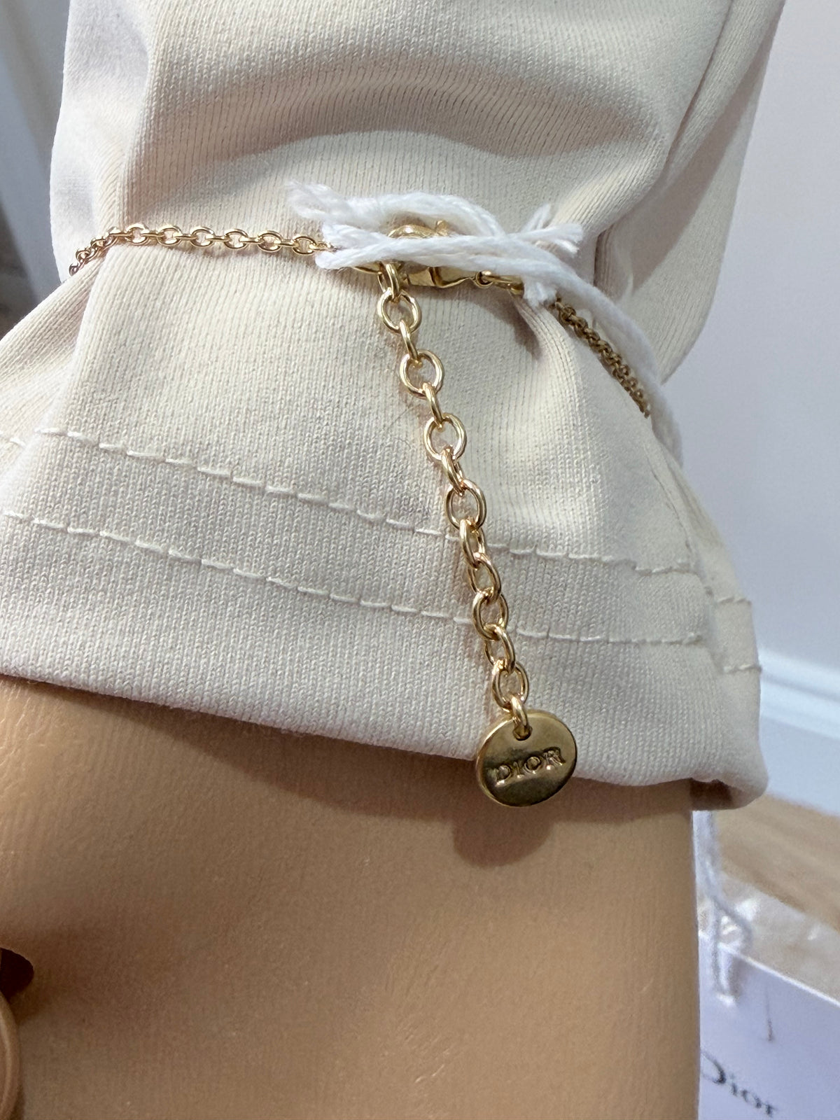Christian Dior CD Medallion Bracelet – Gold-Tone with Black & Pearl-Effect Detail – Brand New with Tags