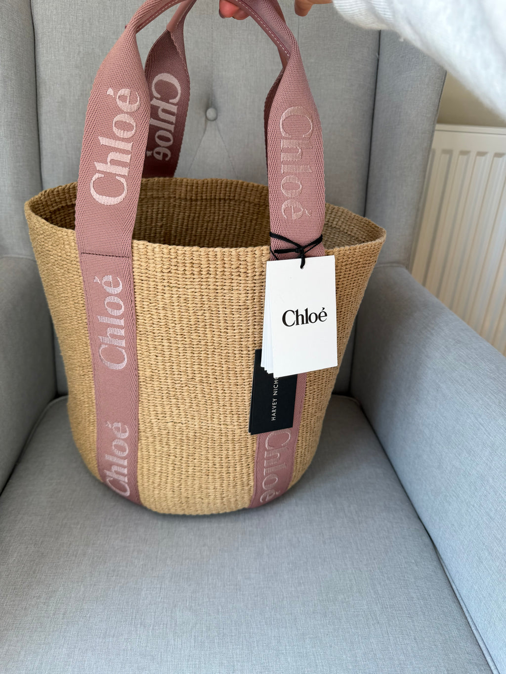 Chloe woody basket bag nougat