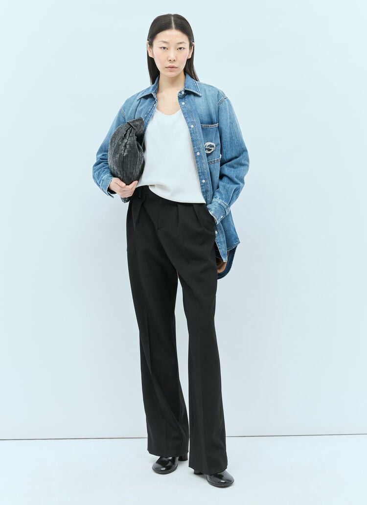Gucci Interlocking G Denim Jacket with Crystal Brooch – Blue  – Brand New with Tags