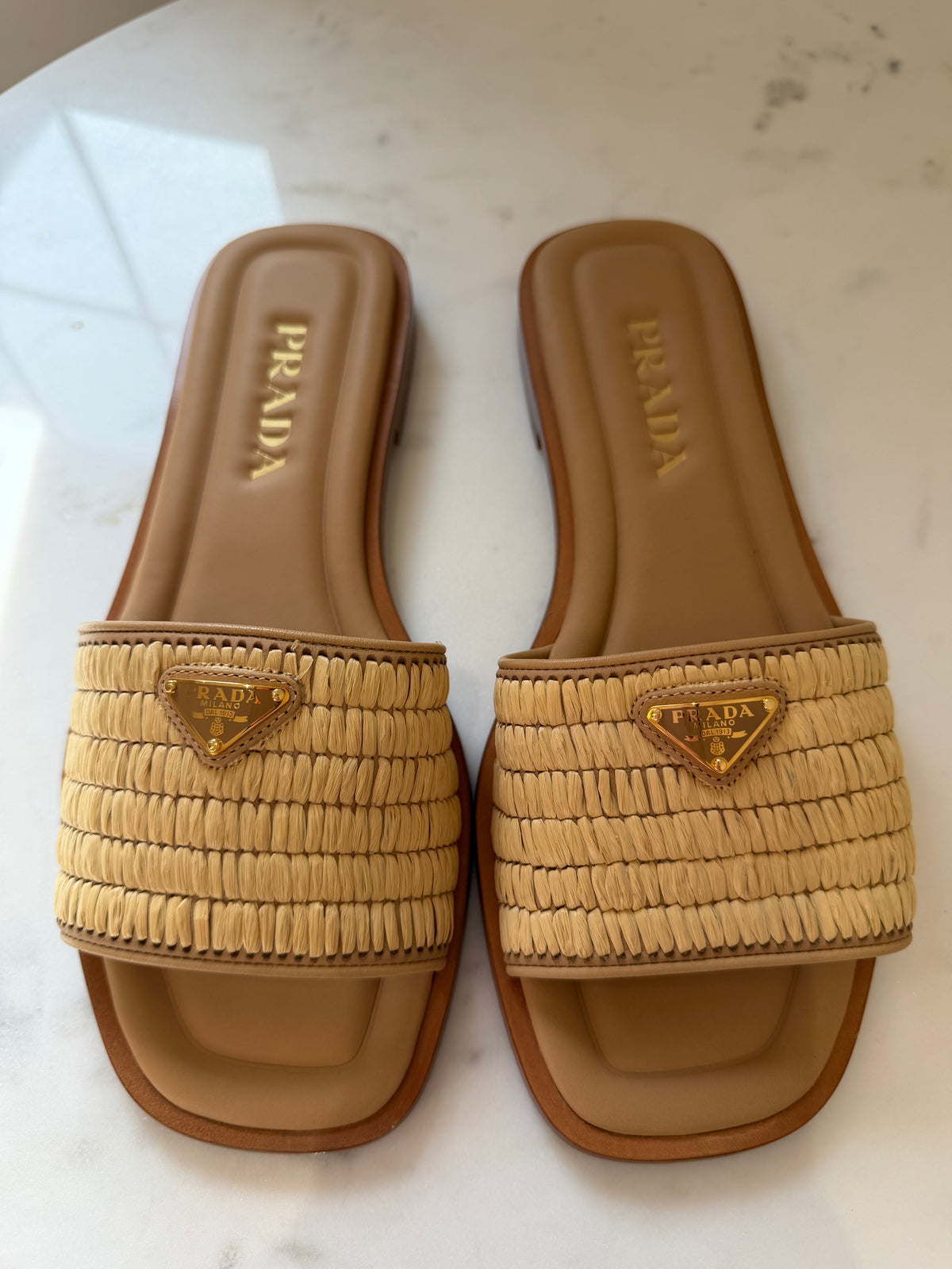 Prada Women’s Raffia Slides - Brand New 37.5