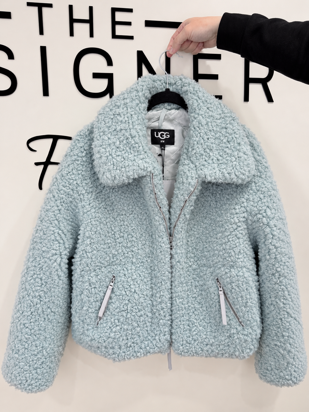 UGG Maeve Sherpa Jacket – Icy Blue – Brand New