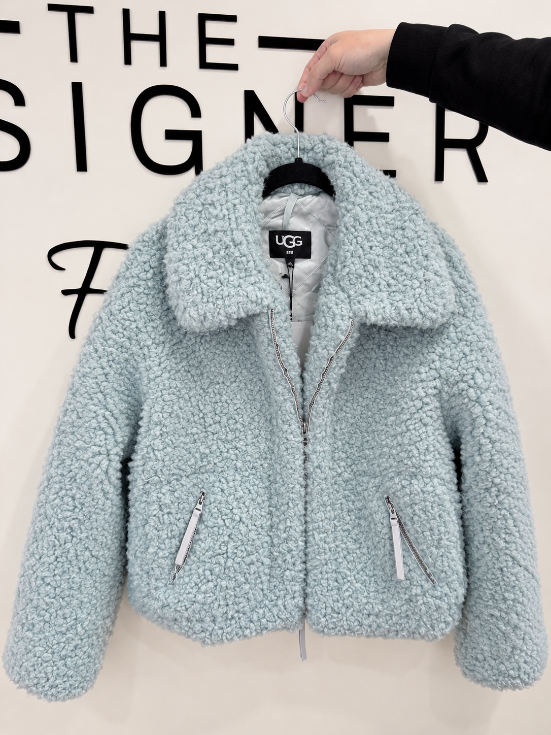 UGG Maeve Sherpa Jacket – Icy Blue – Brand New
