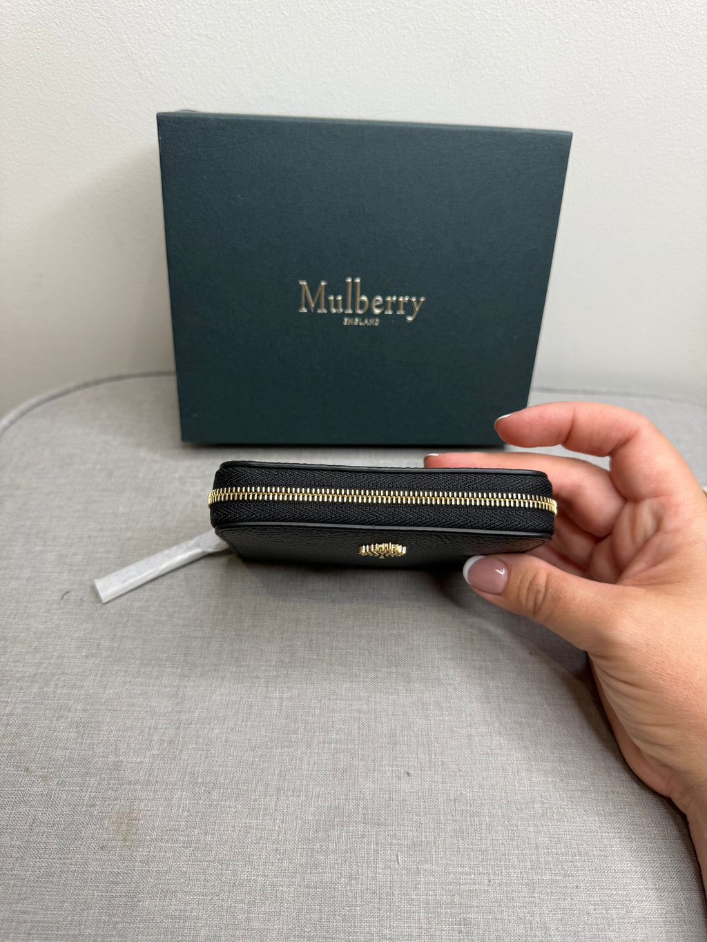 Mulberry Zip Around Tree Plaque Zip Around Wallet In Black Leather - New With Box