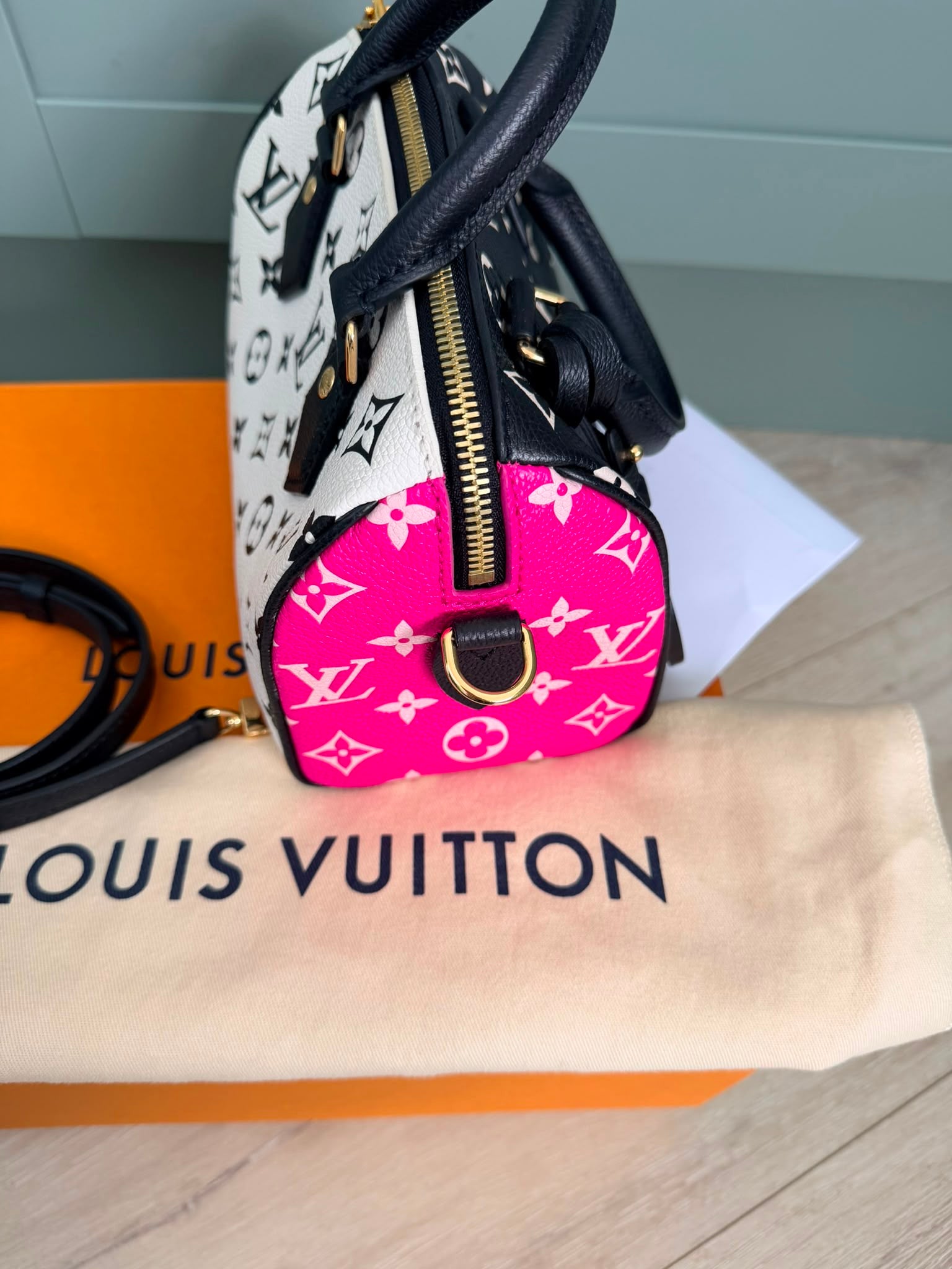 Pre owned Louis Vuitton Ltd edition speedy 20 empreinte leather black and white