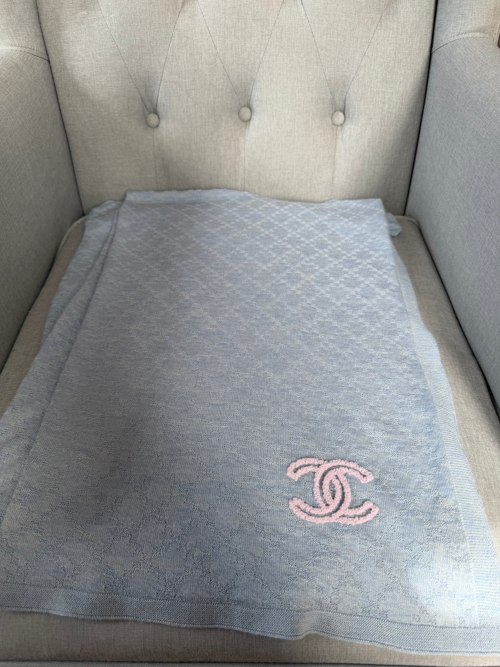 Chanel light blue scarf