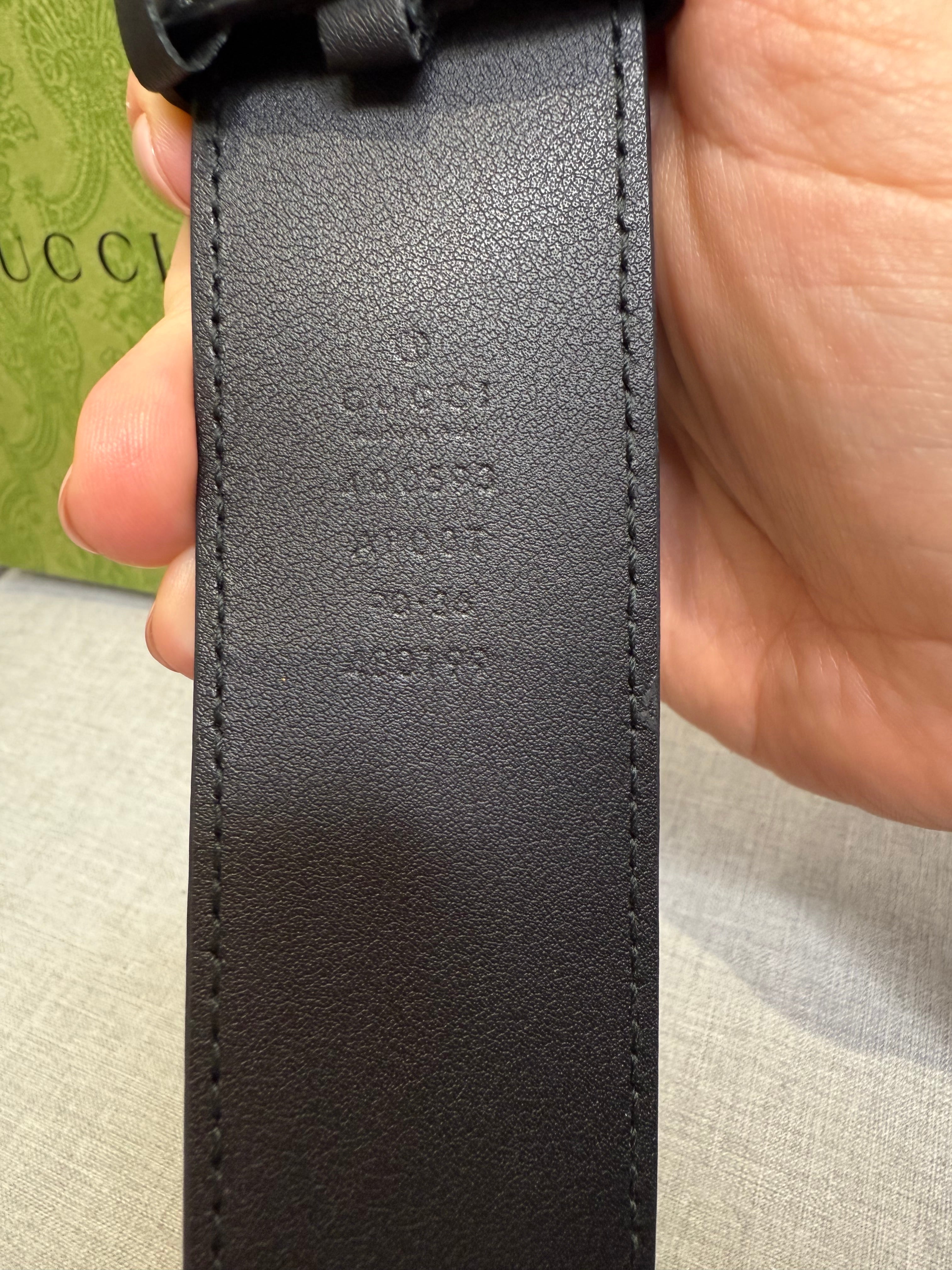 Gucci GG Marmont Black Leather Belt Size 90