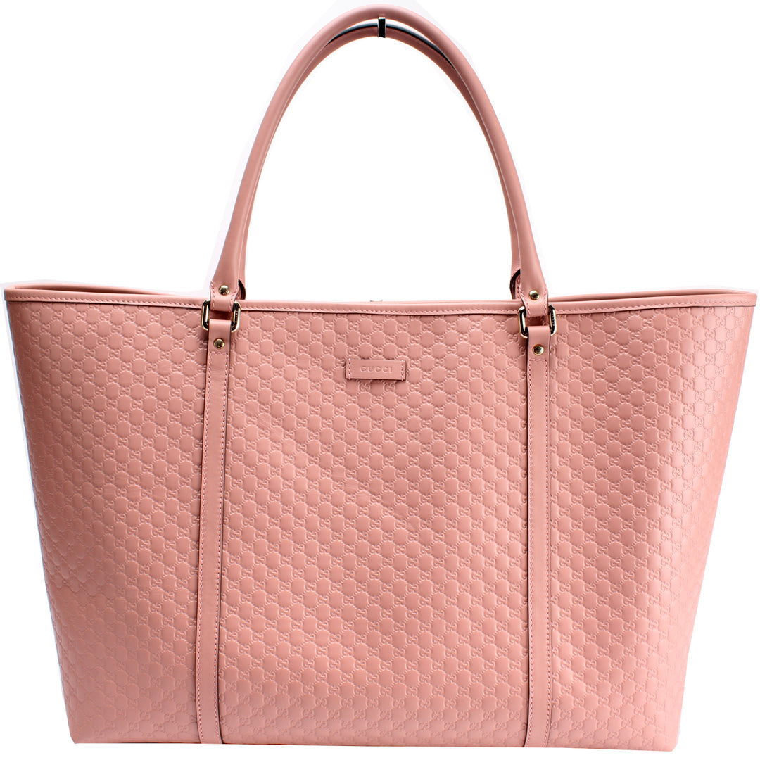 Gucci micro gg Guccissima pink tote bag and matching wallet