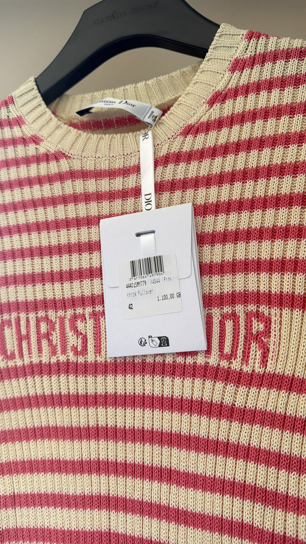 Christian Dior Dioriviera Striped Short-Sleeved Sweater – Size 42 / UK 10–12 - Brand New