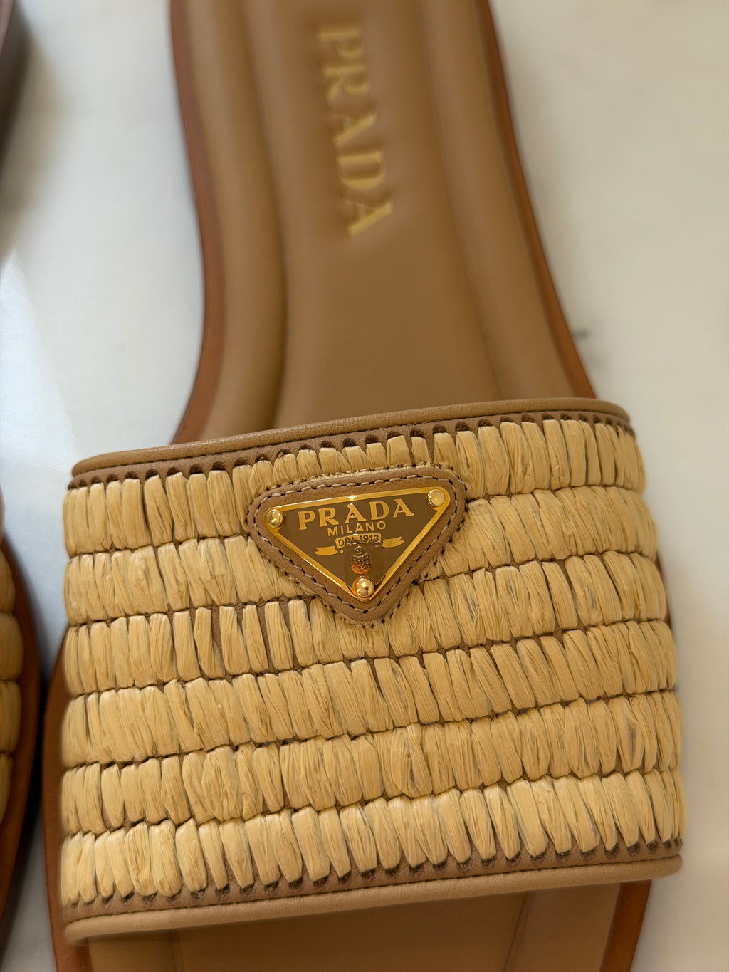 Prada Women’s Raffia Slides - Brand New 37.5