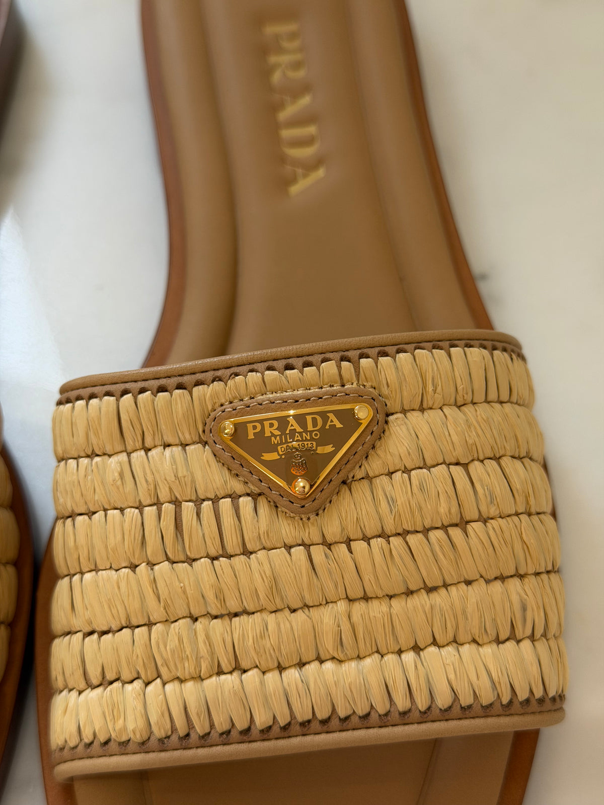 Prada Women’s Raffia Slides - Brand New 37.5