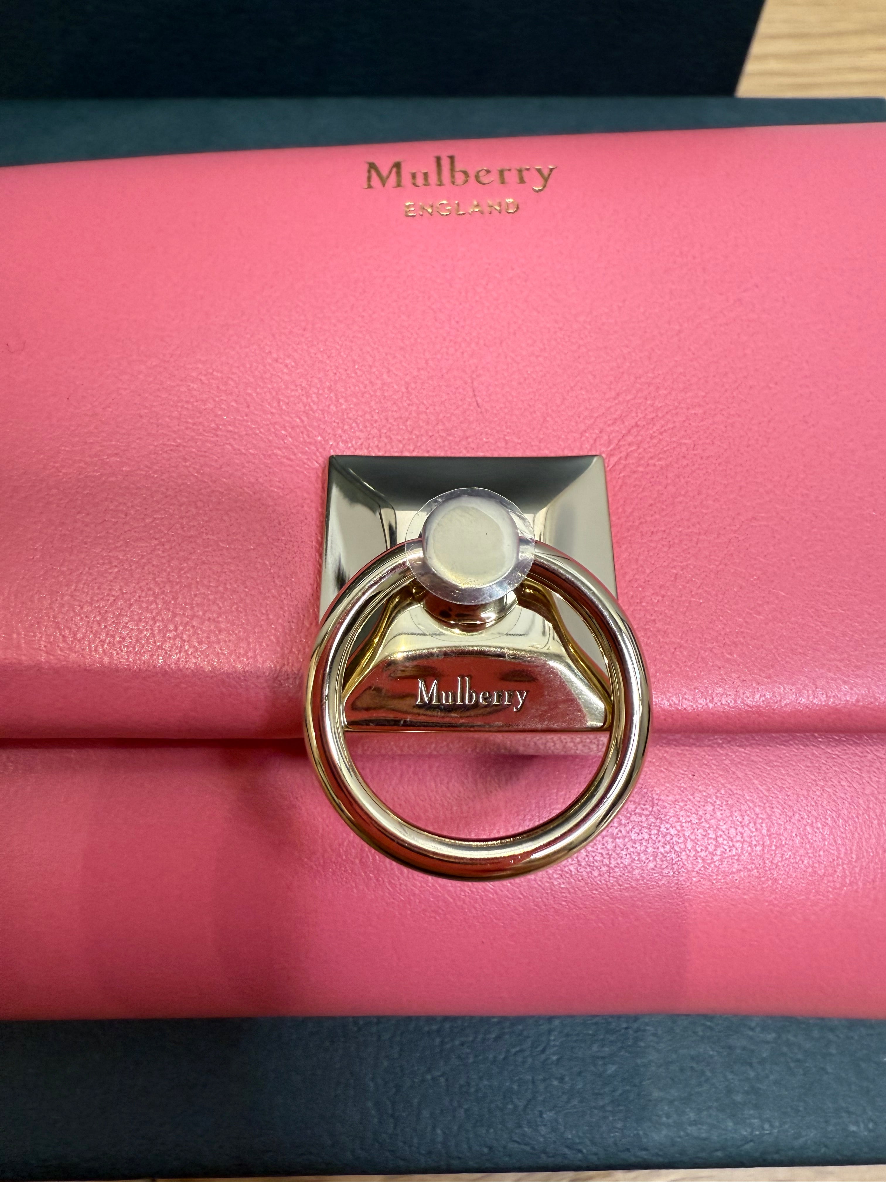 New Mulberry Iris Trifold Wallet In Light Pink Matte Flat Calf Leather