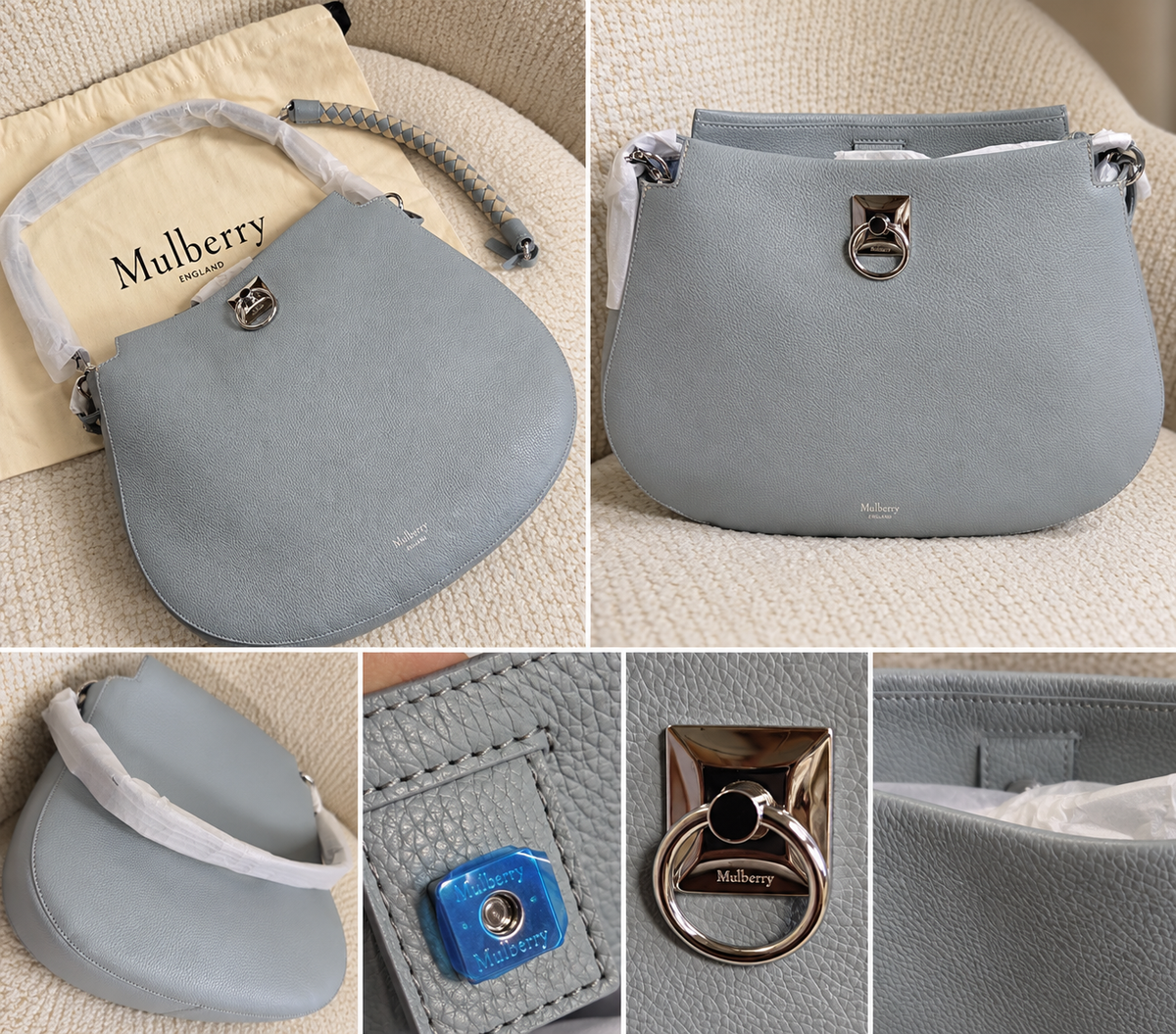 Mulberry Iris Hobo Shoulder Bag – Cloud Blue – Brand New