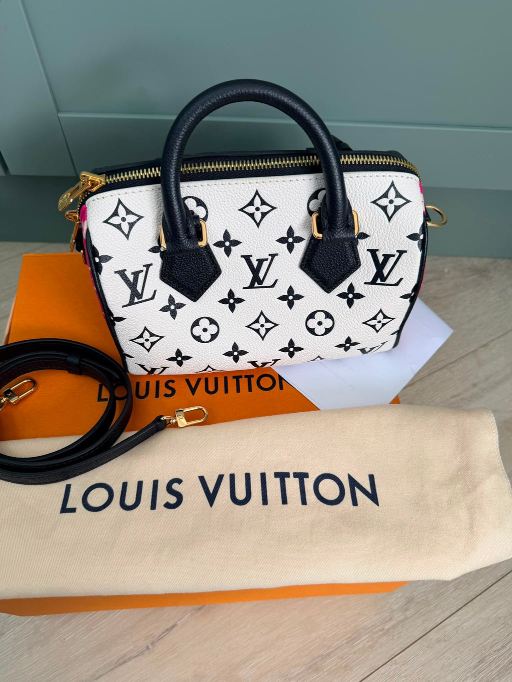 Pre owned Louis Vuitton Ltd edition speedy 20 empreinte leather black and white