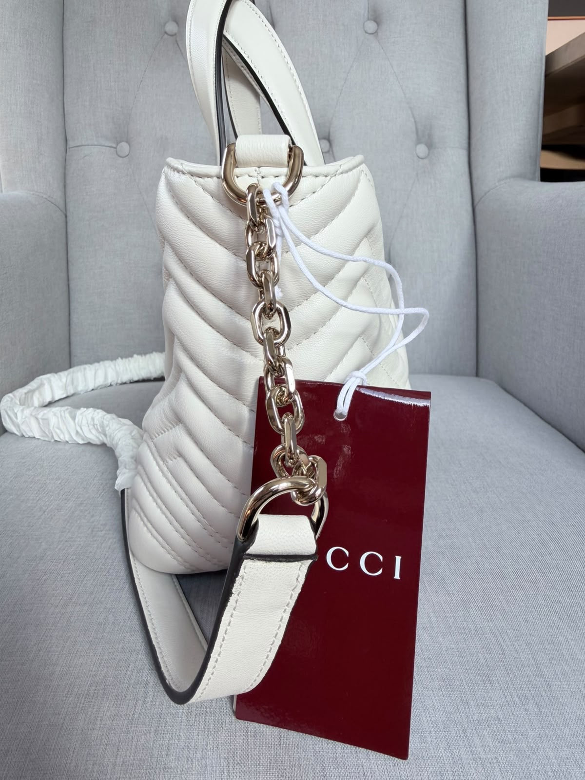 Gucci GG Marmont Small Tote Bag – Ivory – Brand New
