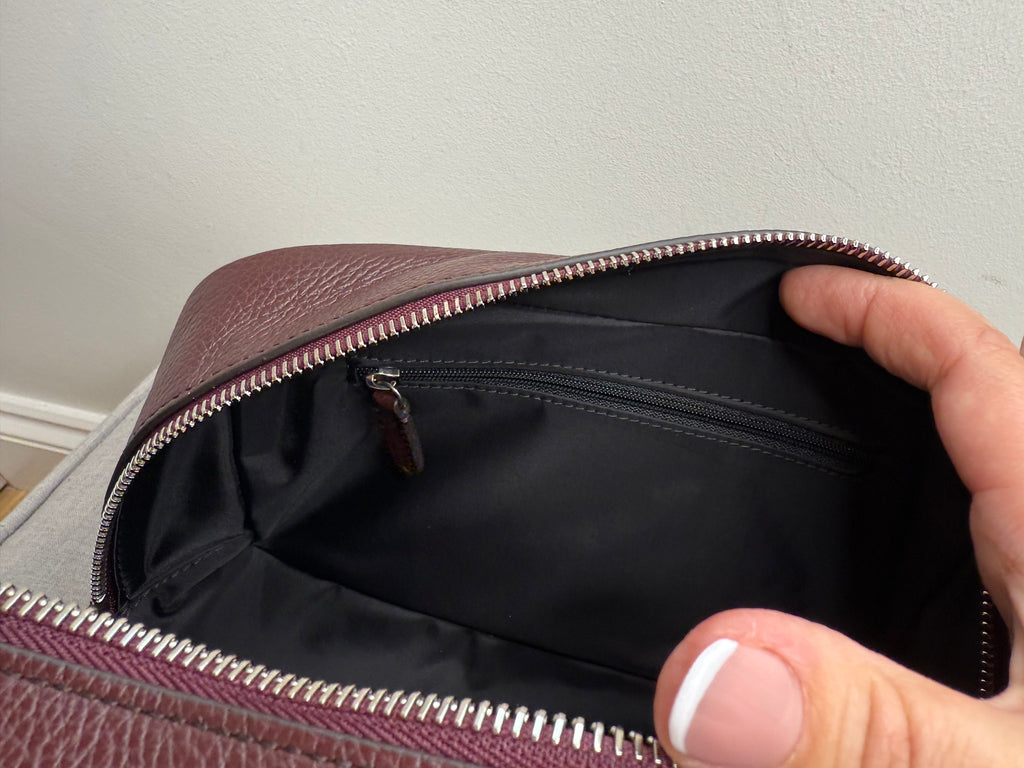 New Mulberry Heritage Unisex Oxblood Leather Washbag