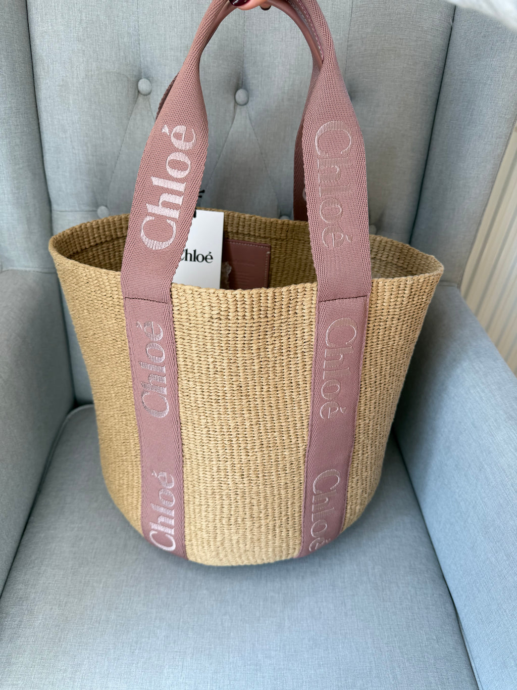 Chloe woody basket bag nougat