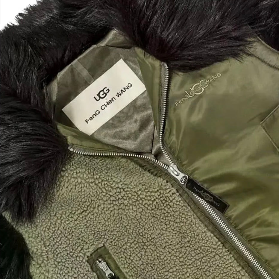 UGG x Feng Chen Wang Limited Edition Long Coat – Khaki & Black – XL – Brand New with Tags