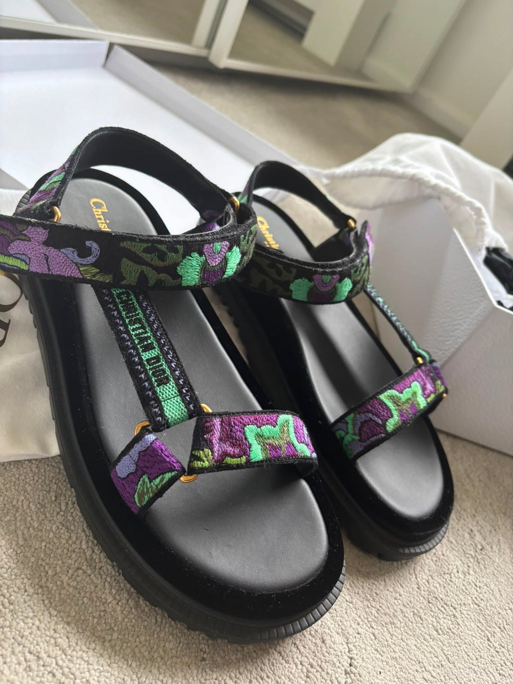 Christian Dior floral sandals