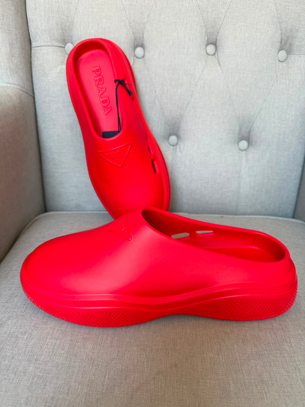Prada Red Mules