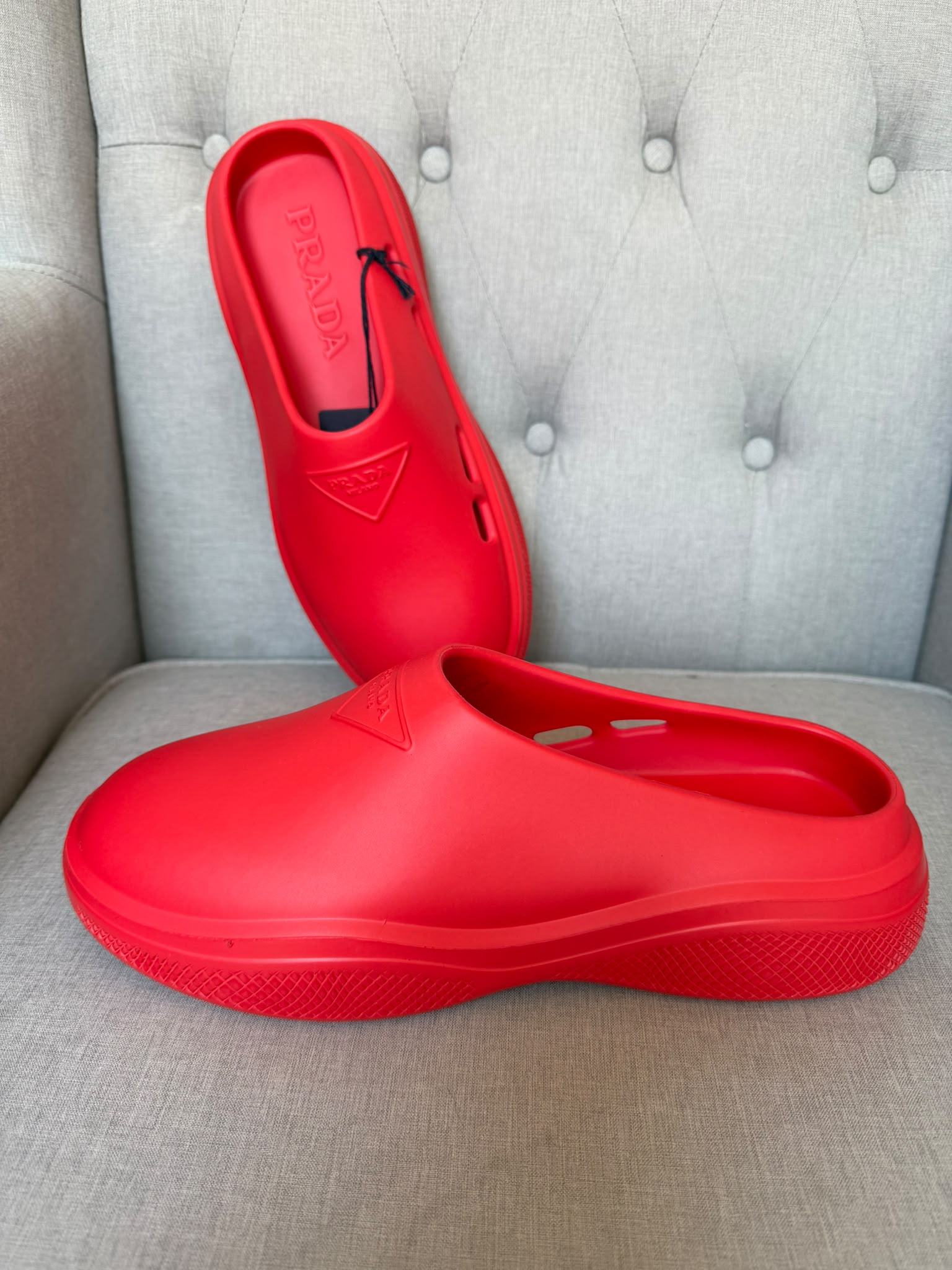 Prada Red Mules
