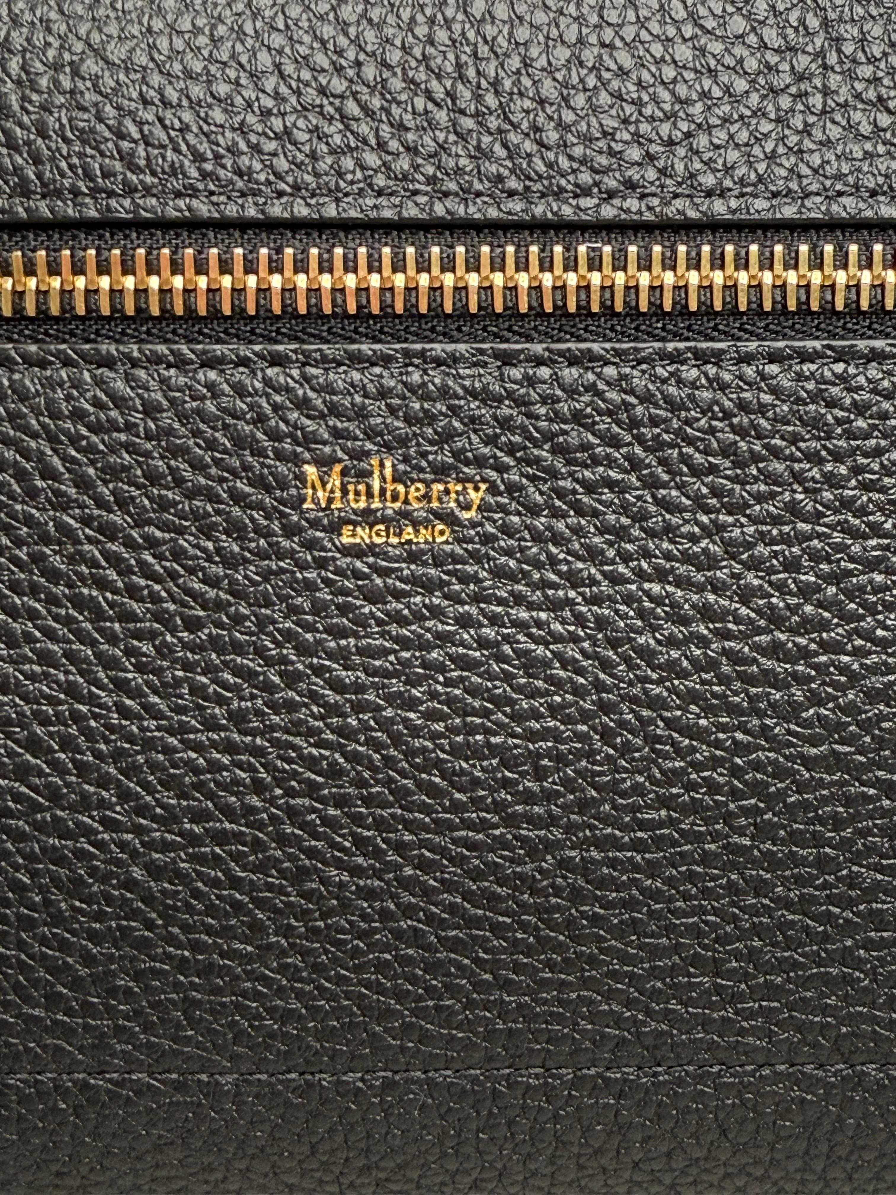 New Mulberry Classic Camera Bag in Black Small Grain Leather