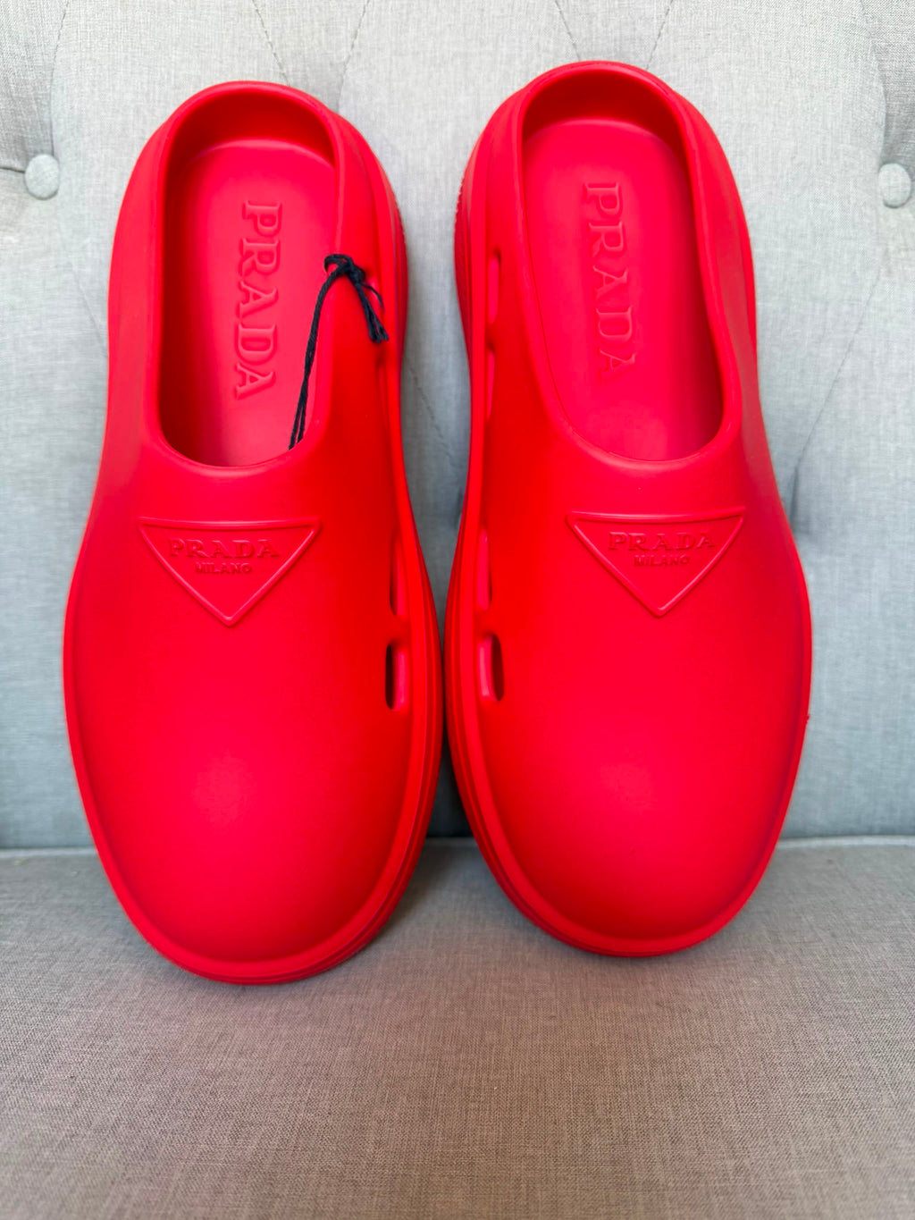 Prada Red Mules