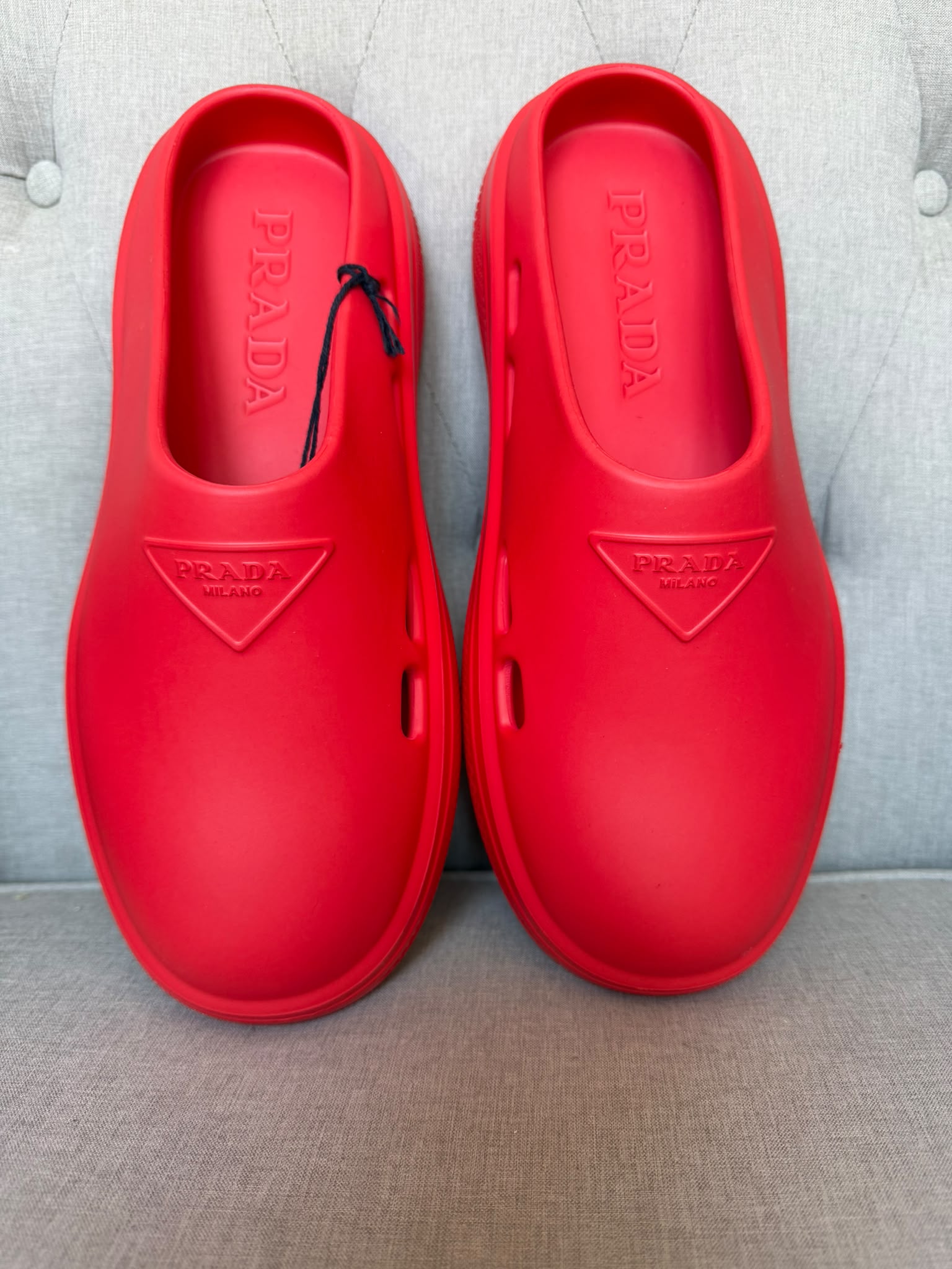 Prada Red Mules